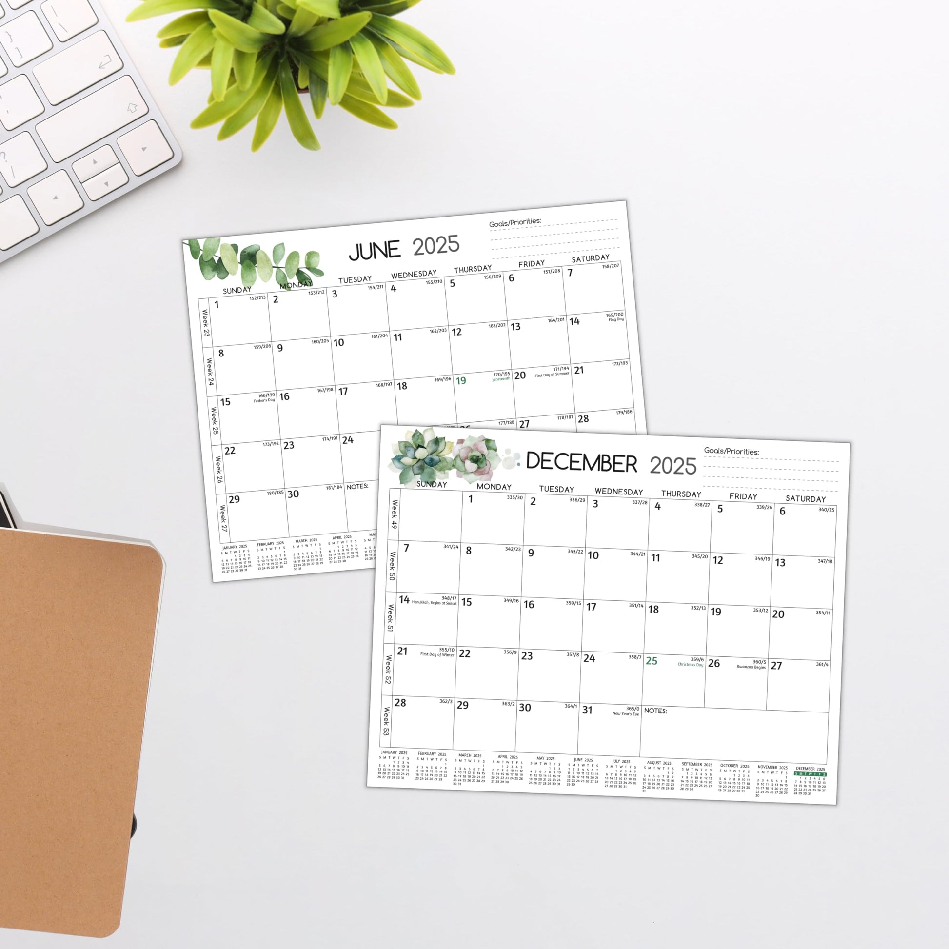 2025-2026 Magnetic Calendar for Refrigerator - Run Now to Dec 2026, 11'' x 8.5'', 2026 Monthly Calendar with Strong Magnets, Thicker Paper, Hard Cardboard, Priorities ＆ Notes, Yearly Overview - Medaid International