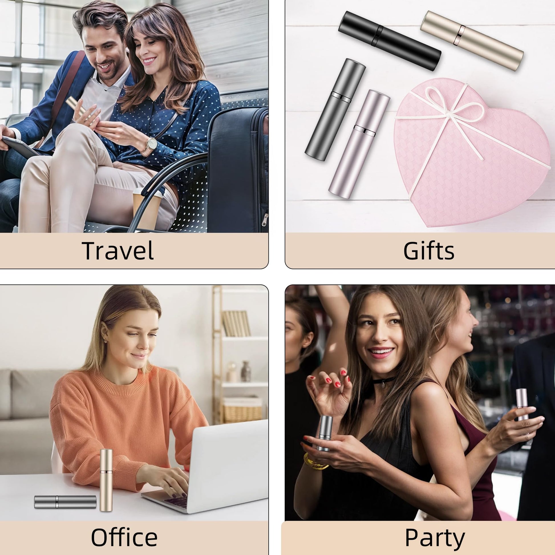 muilsae AA01PK Perfume Refillable Bottle 10ml Bottom Refill Portable Purse Atomizer, Cologne Travel Perfume Spray Bottle for Outgoing and Traveling (Pink) - Medaid International