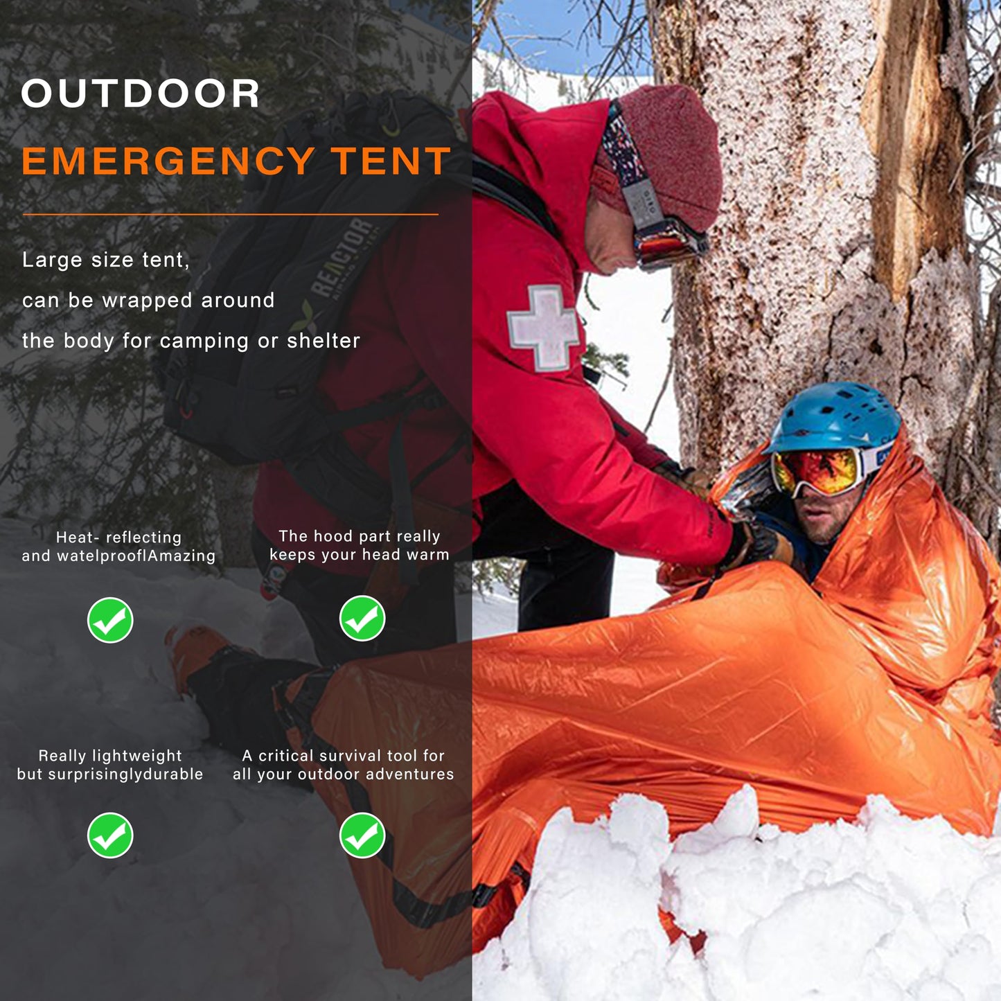 SunHalo Gear Emergency Survival Tent Shelter, 1 or 2 Person Emergency Tent with Emergency Whistle Emergency Shelter,Life Tube Tent for Camping,Hiking, Backpacking
