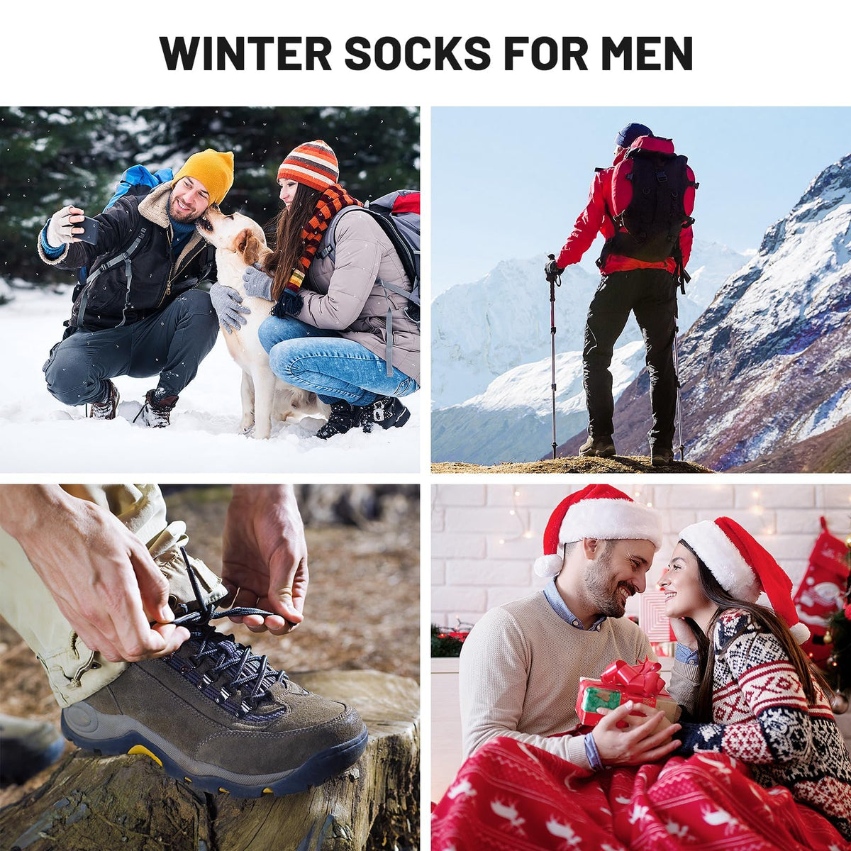 KASTWAVE Thick Wool Socks for Mens, Size 36-47 (7-12), Warm Winter Soft Thermal Socks, Cozy Winter Socks for Mens Gifts (5 Pairs)