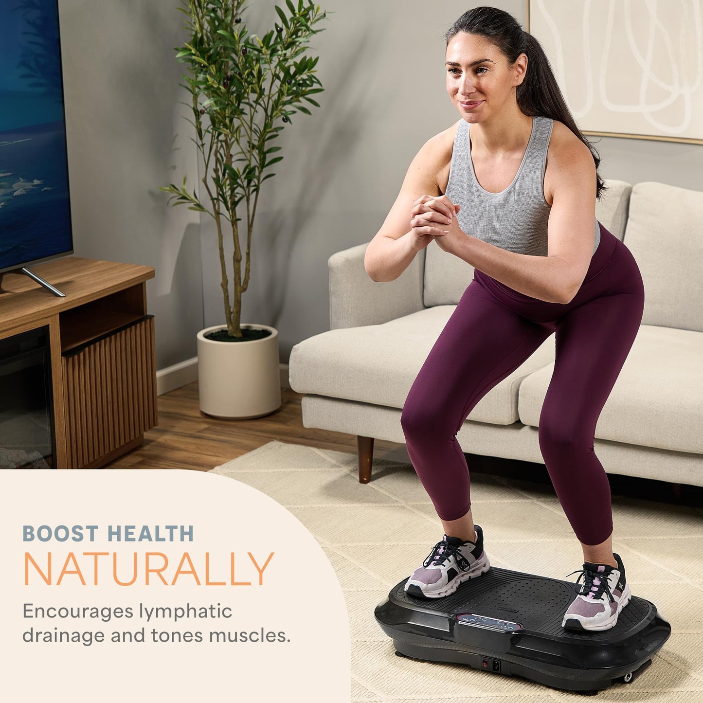LifePro Vibration Plate Exercise Machine - Whole Body Workout Vibration Fitness Platform w/ Loop Bands - Home Training Equipment for Weight Loss & Toning (Black)