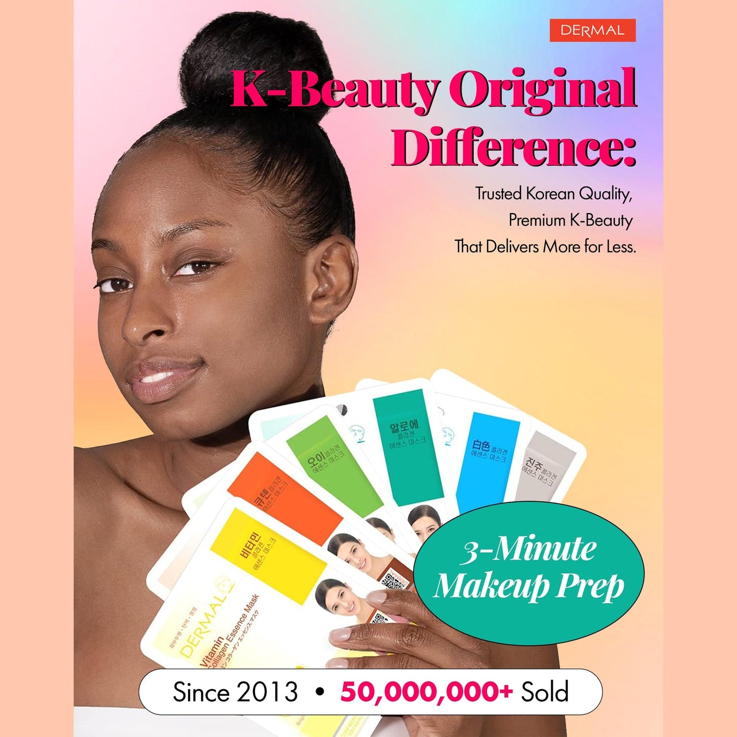 DERMAL Made in Korea Facial Mask – 20+ Years of Trusted K-Beauty, Premium Quality vs. Generic Chinese Masks, Best Value Sheet Mask for Daily Skincare – 16 Combo Pack A - Medaid International