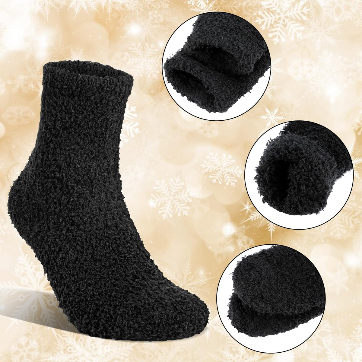 5 Pairs Women's Fluffy Socks, Soft Coral Fleece Winter Warm Socks, Cozy Slipper Socks for Sleeping, Bed & Home, Thermal Ankle Socks, Comfortable & Elastic, Gift for Women & Girls