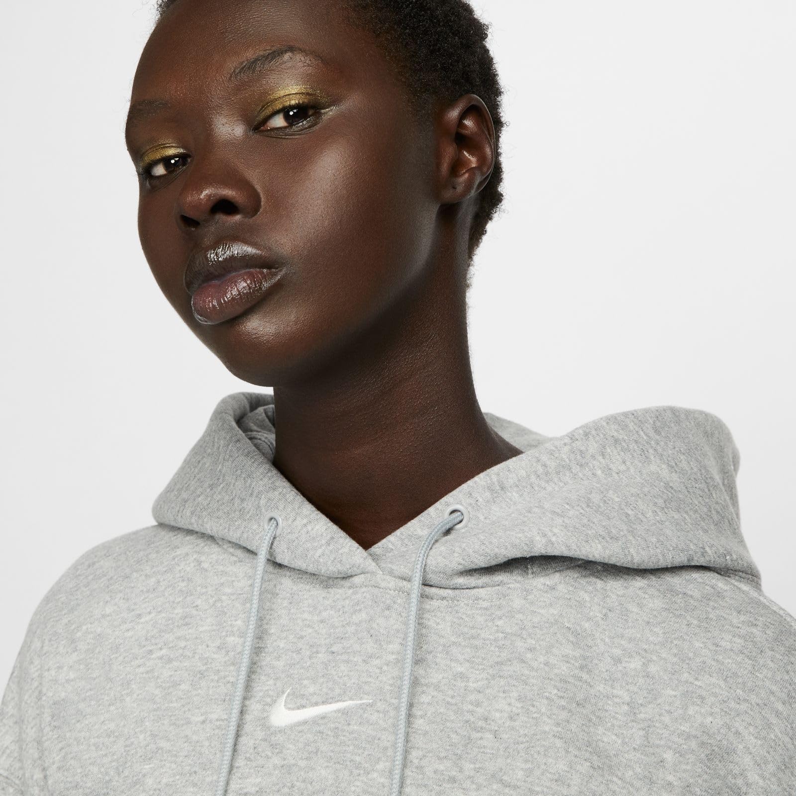 Nike, Women's, Sportswear Phoenix Fleece Oversized Pullover Hoodie, Dark Grey Heather/Sail, M - Medaid International