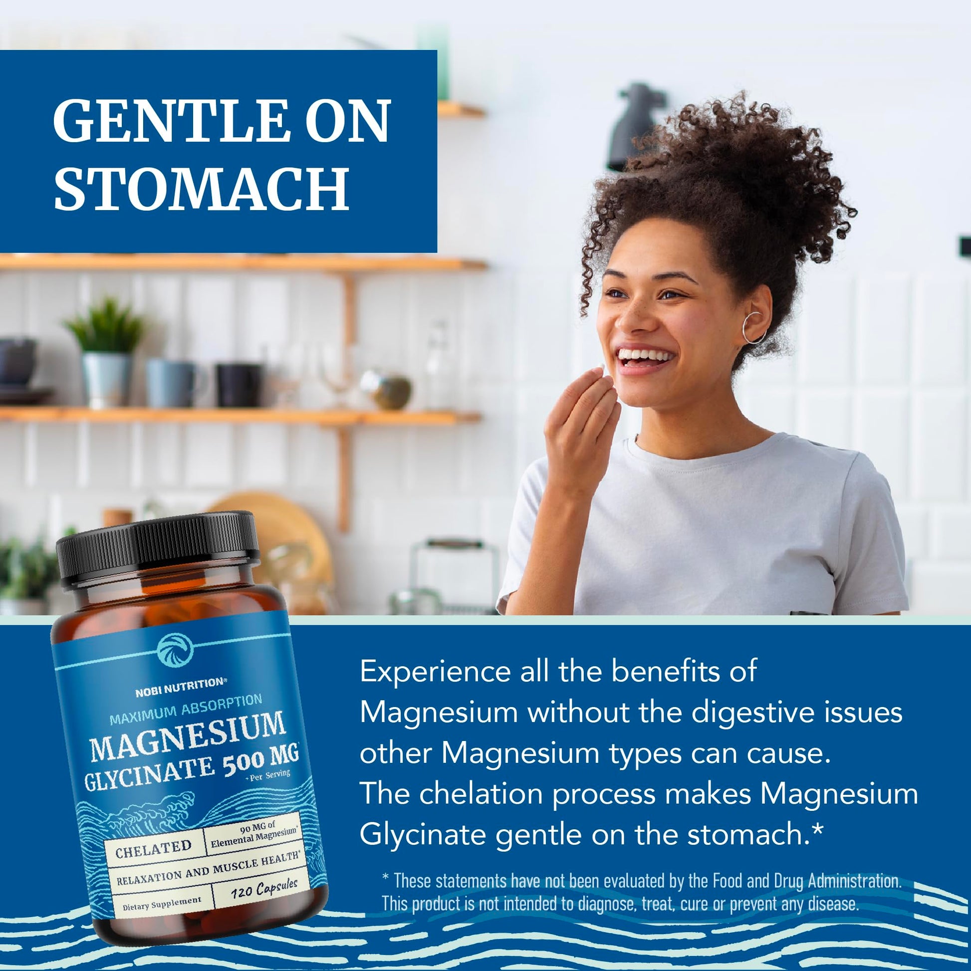 Magnesium Glycinate 500mg | High Absorption | Chelated for Muscle Relaxation, Bones, Heart, Nerve, Sleep & Calm Support for Women & Men | Magnesium Chelate Supplement & Bisglycinate Complex | 120ct - Medaid International