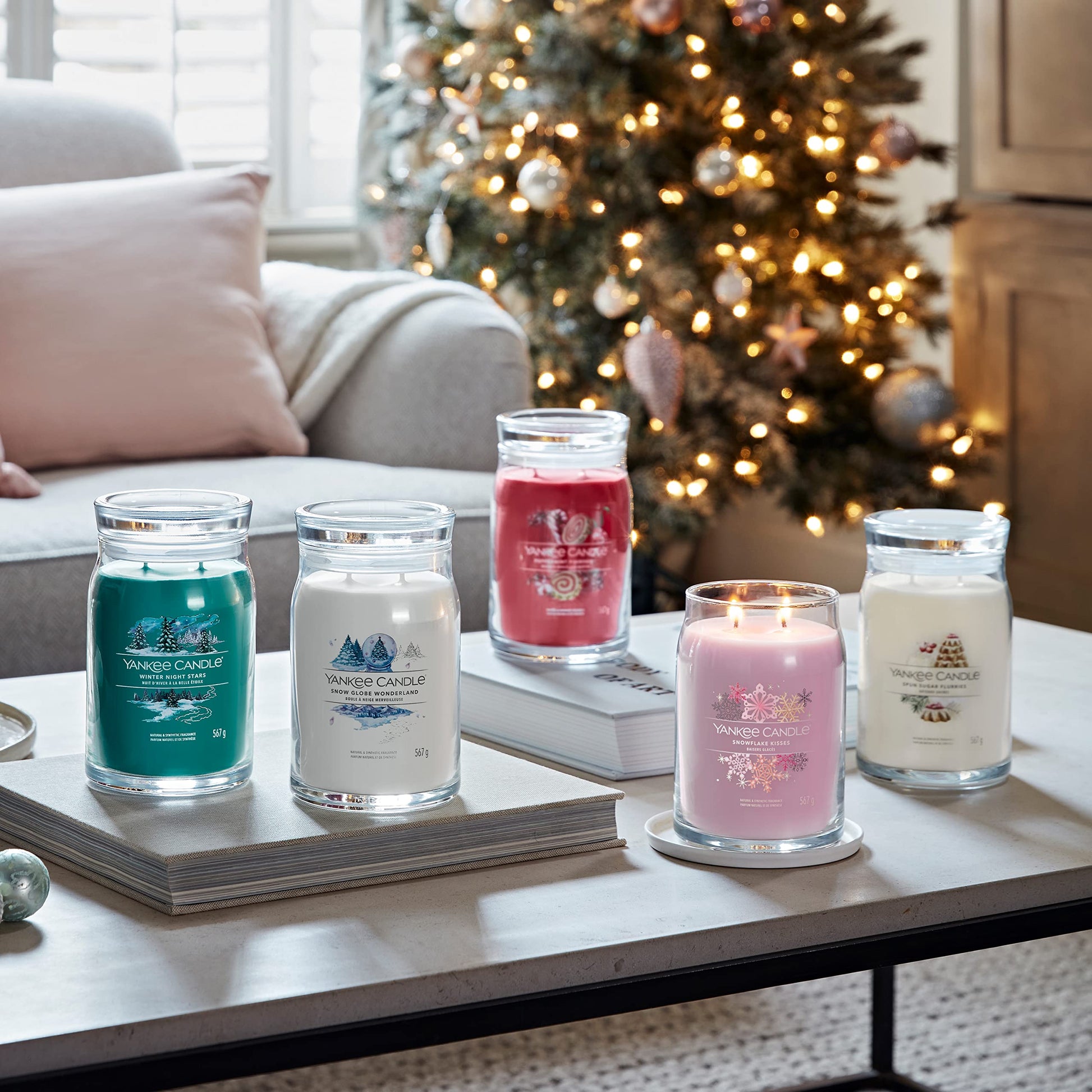 Yankee Candle Signature Scented Candle | Winter Night Stars Large Jar Candle with Double Wicks | Soy Wax Blend Long Burning Candle - Medaid International