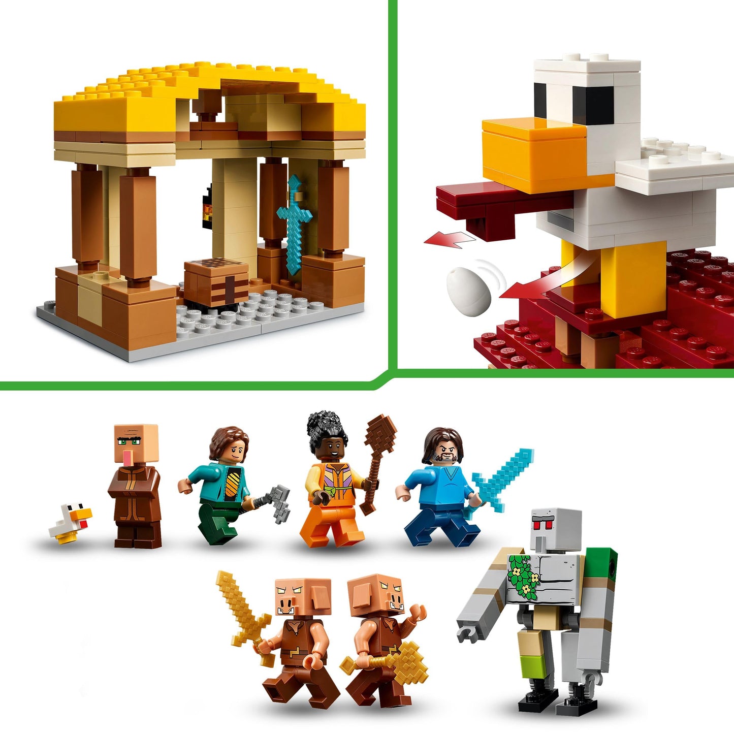 LEGO Minecraft 21273 Gust Village Assault Toy, Birthday Gift, Blocks, Boys, Girls, Children, 10, 11, 12 Years, Elementary School Students, Micra, Minecraft Game, Toy - Medaid International