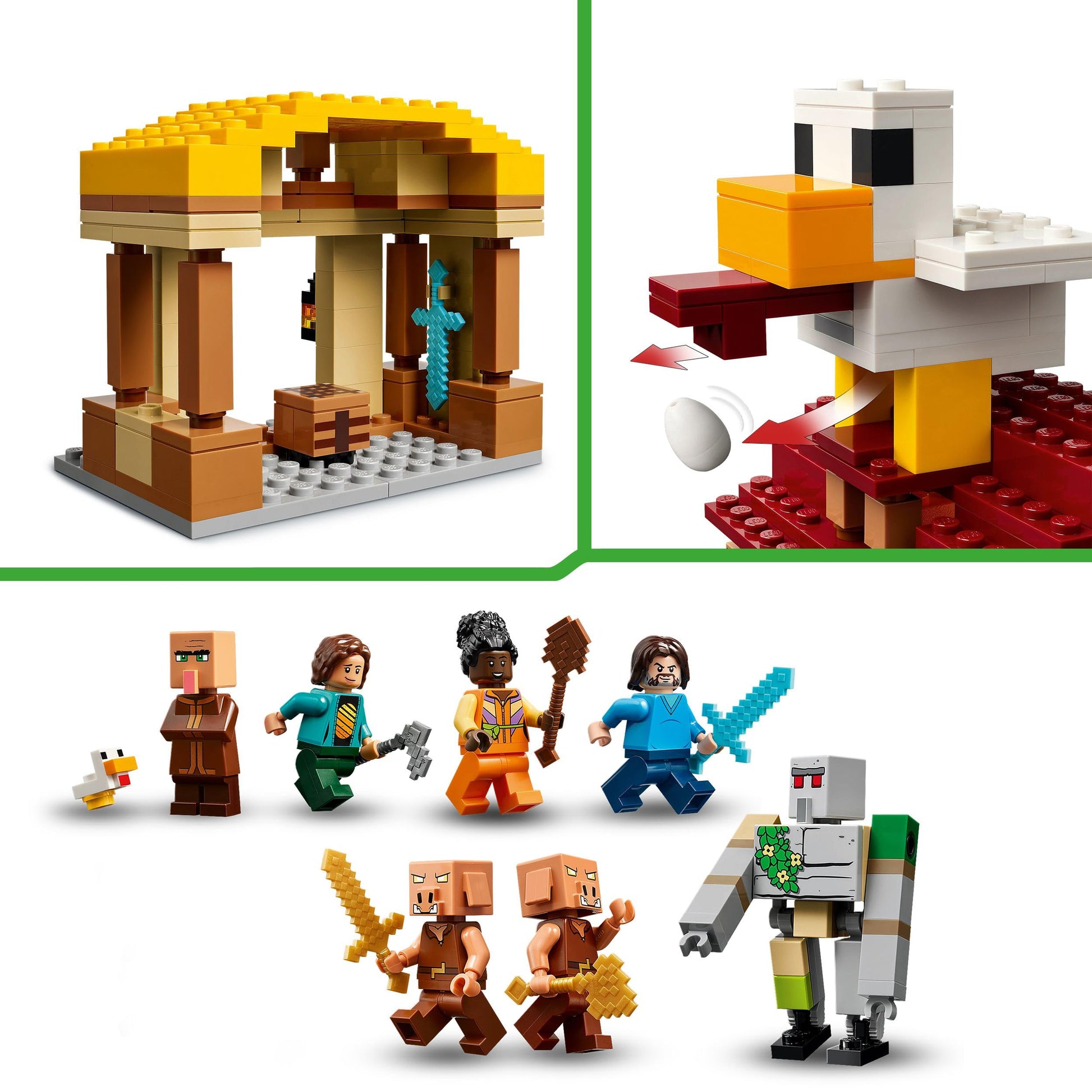 LEGO Minecraft 21273 Gust Village Assault Toy, Birthday Gift, Blocks, Boys, Girls, Children, 10, 11, 12 Years, Elementary School Students, Micra, Minecraft Game, Toy - Medaid International