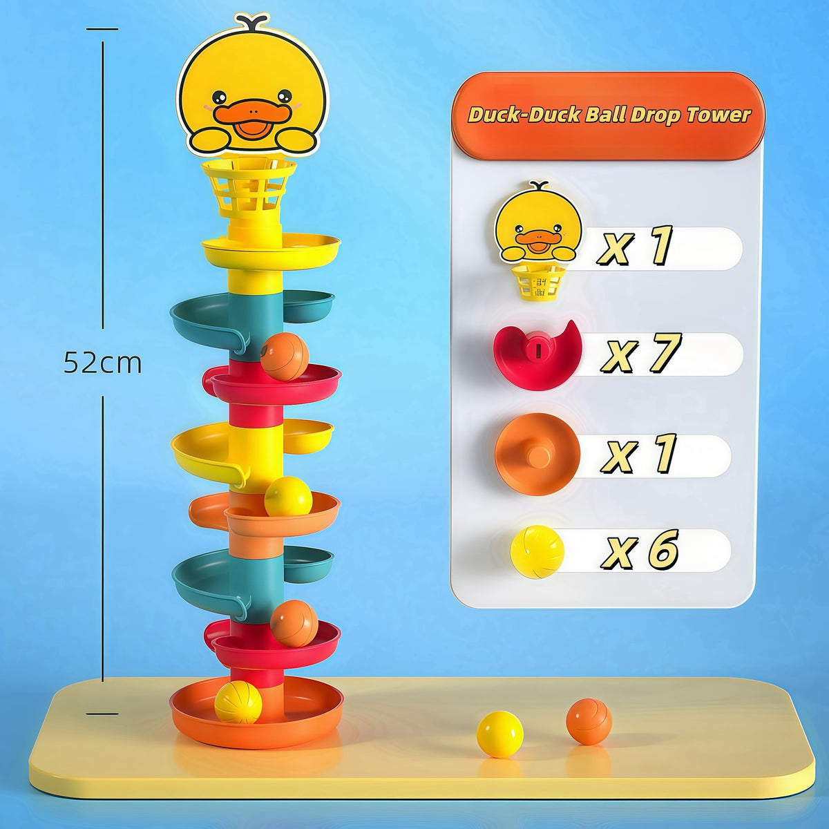 Rolling Ball Tower Toy for Baby and Toddler 1-4 Years Old | Boosts Fine Motor Skills and Hand-Eye Coordination, Safe for Kids, Durable Plastic Construction