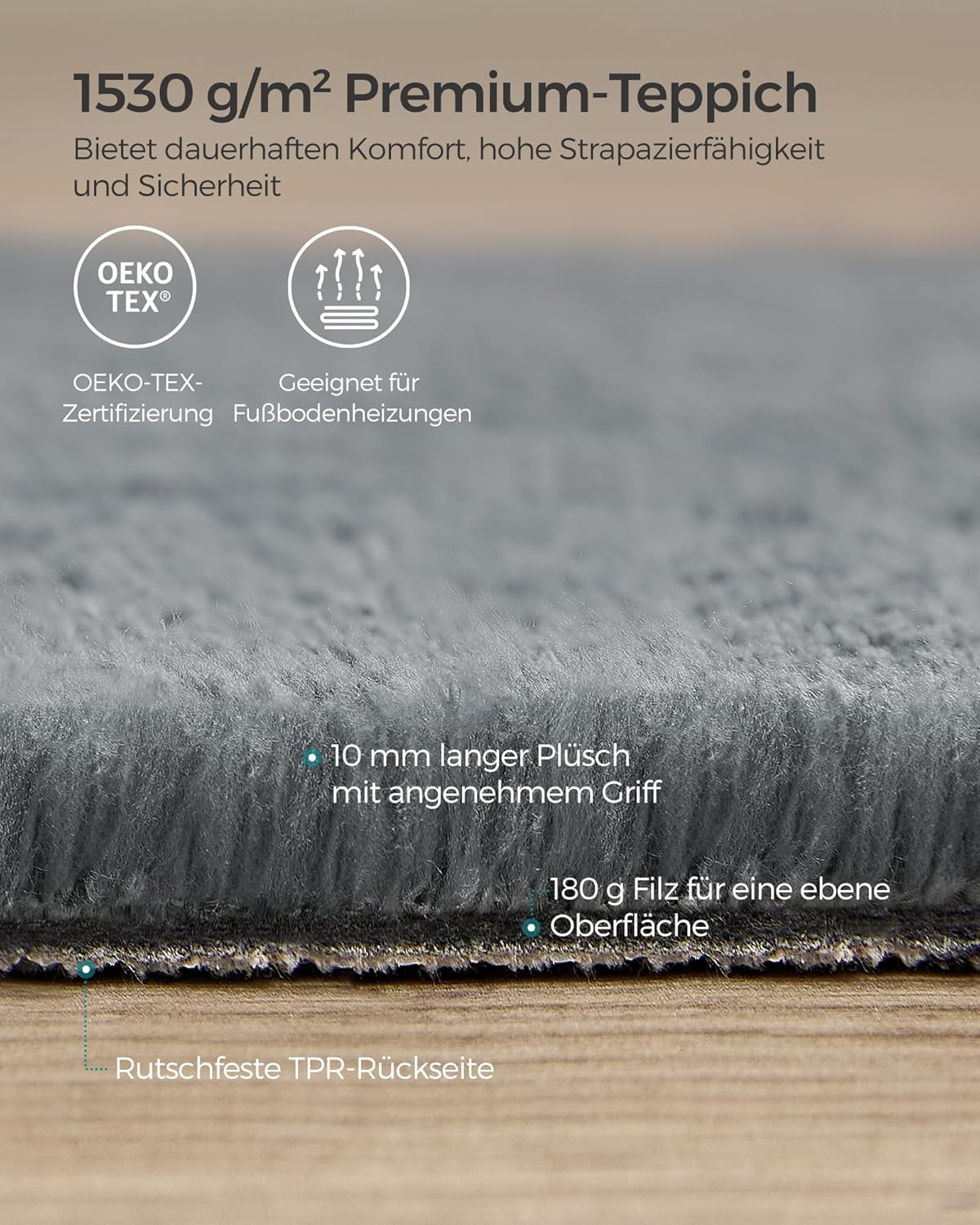 SONGMICS Non-Slip Rug TAR013G01