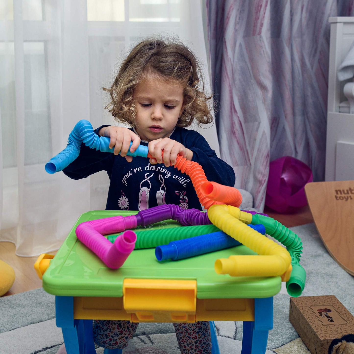 Nutty Toys Pop Tubes - Sensory Toys - Endless Creativity & Fun for Kids and Toddlers |8 Pack Large| - Connect & Pop! Top ADHD Autism Fidget 2025, Best Boy & Girl Christmas Stocking Stuffers Gift Idea - Medaid International