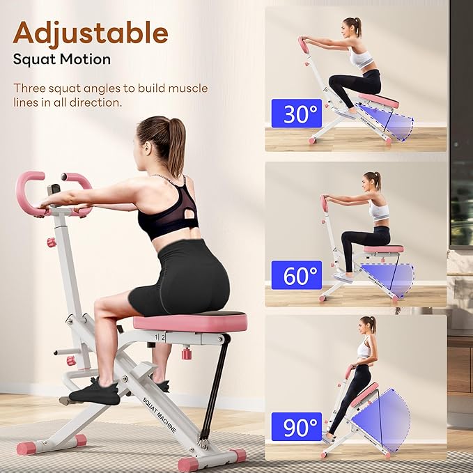 Foldable Full-Body Squat & Ride Trainer – 4-in-1 Home Fitness Machine for Legs, Hips, and Core