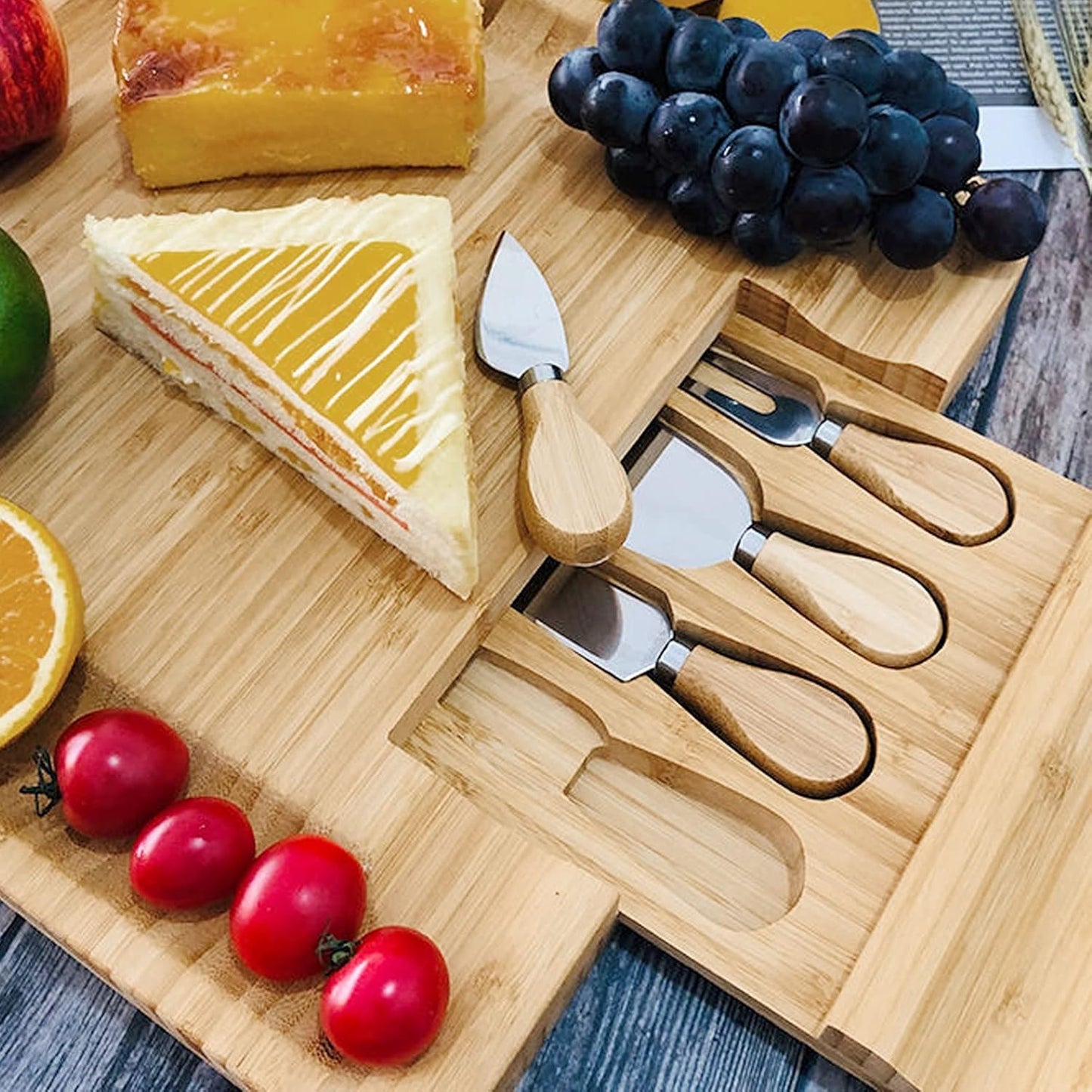Bamboo Cheese Board Set