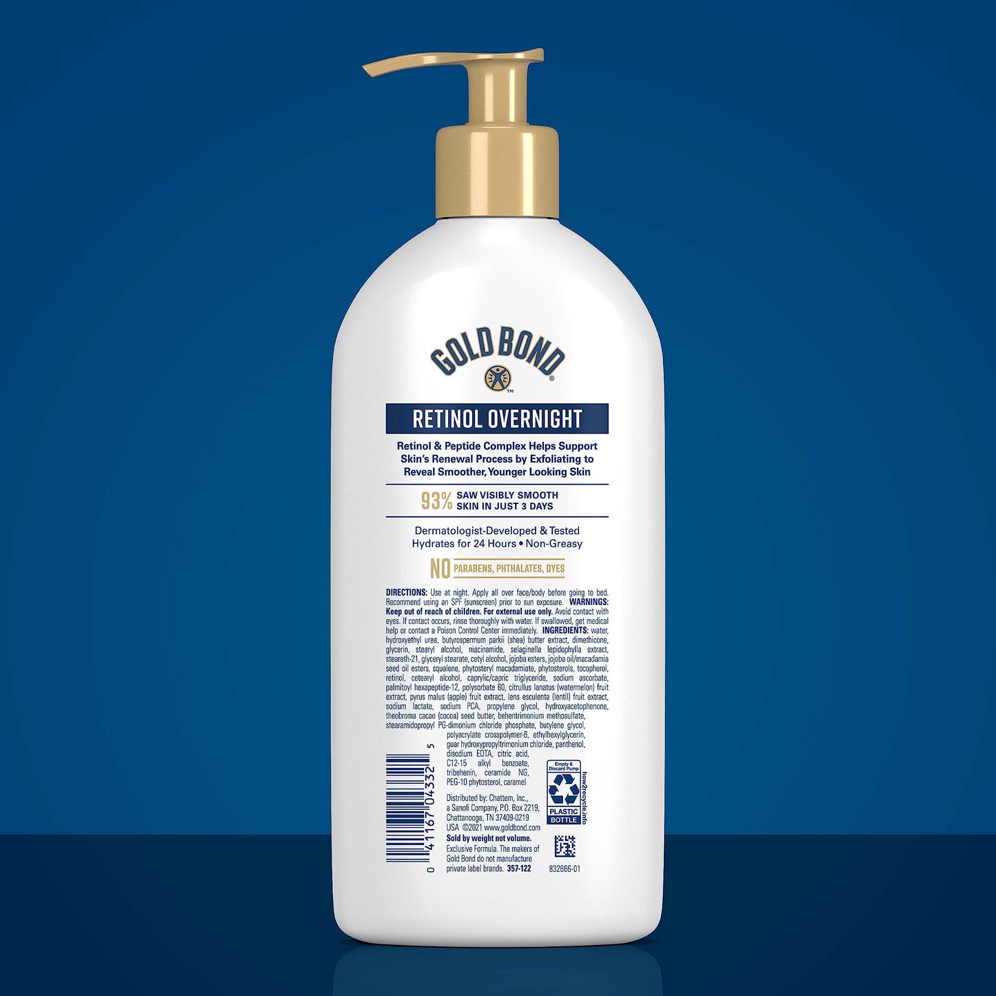 Gold Bond Age Renew Retinol Overnight Body & Face Lotion, With Retinol & Peptide Complex, 13 oz. - Medaid International
