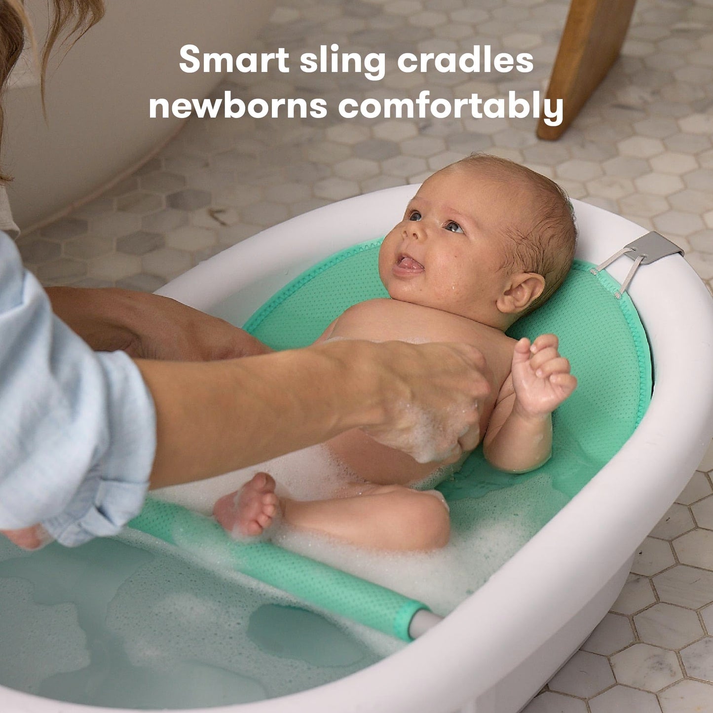 Frida Baby 4-in-1 Grow-with-Me Baby Bathtub, Baby Tub for Newborns to Toddler with Removable Bath Seat & Backrest for Bath Support in Tub - Medaid International