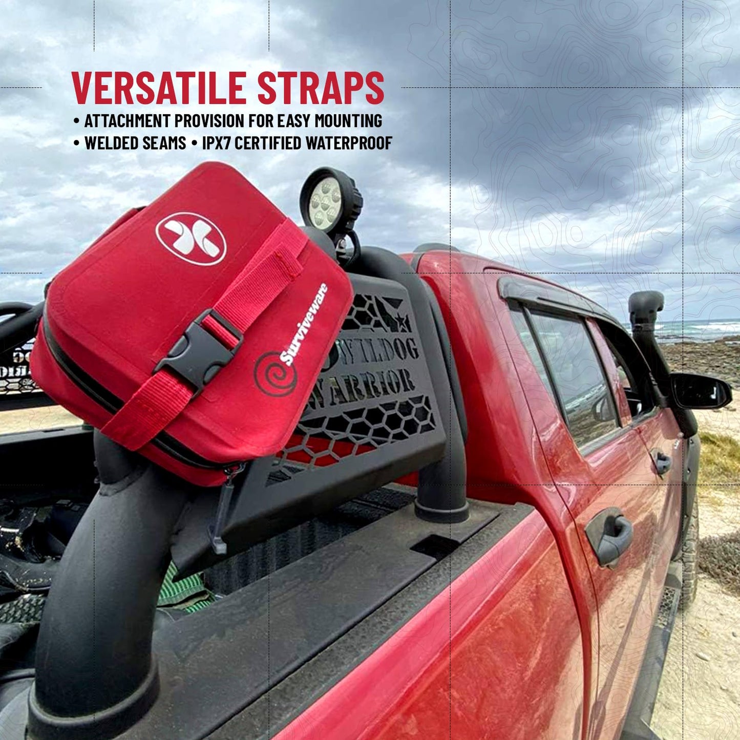 Surviveware 184 Pcs Comprehensive Waterproof Premium Survival First Aid Kit - Medical Emergency Kit for Travel Camping Gear, Home Essentials & Outdoor Emergencies - Survival Kit