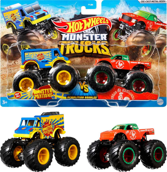 Hot Wheels Monster Trucks 1:64 Scale Demolition Doubles Assortment