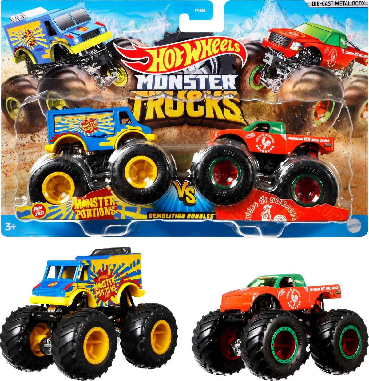 Hot Wheels Monster Trucks 1:64 Scale Demolition Doubles Assortment