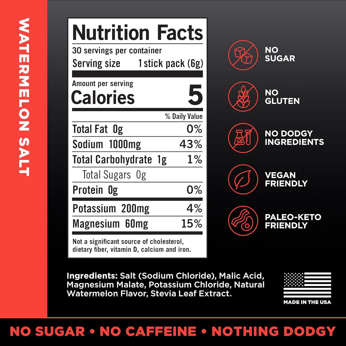 LMNT Zero-Sugar Electrolytes - Citrus Salt - Hydration Powder Packets | No Dodgy Ingredients | Keto & Paleo Friendly | 30 Sticks