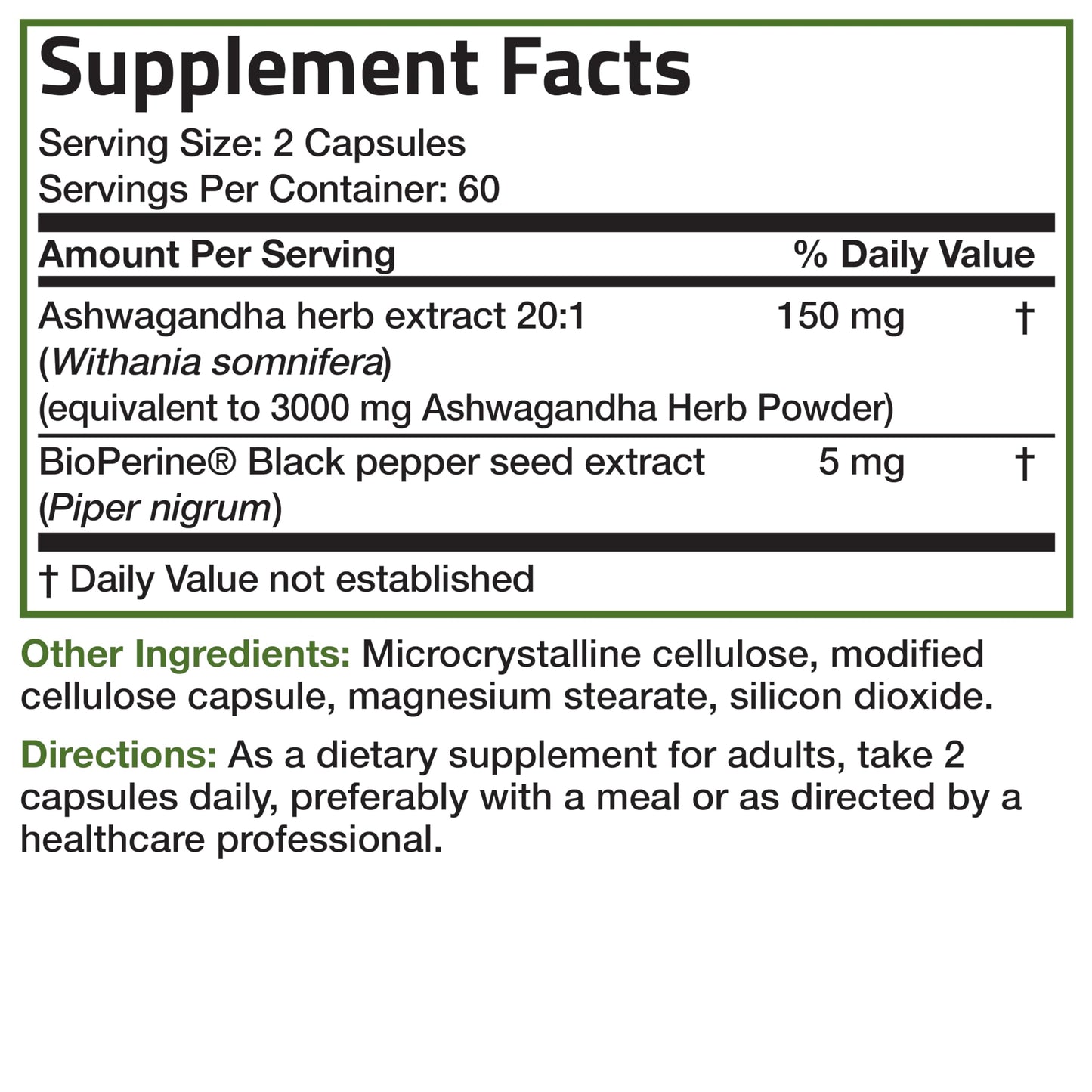 Bronson Ashwagandha Extra Strength Stress & Mood Support with BioPerine - Non GMO Formula, 120 Vegetarian Capsules - Medaid International