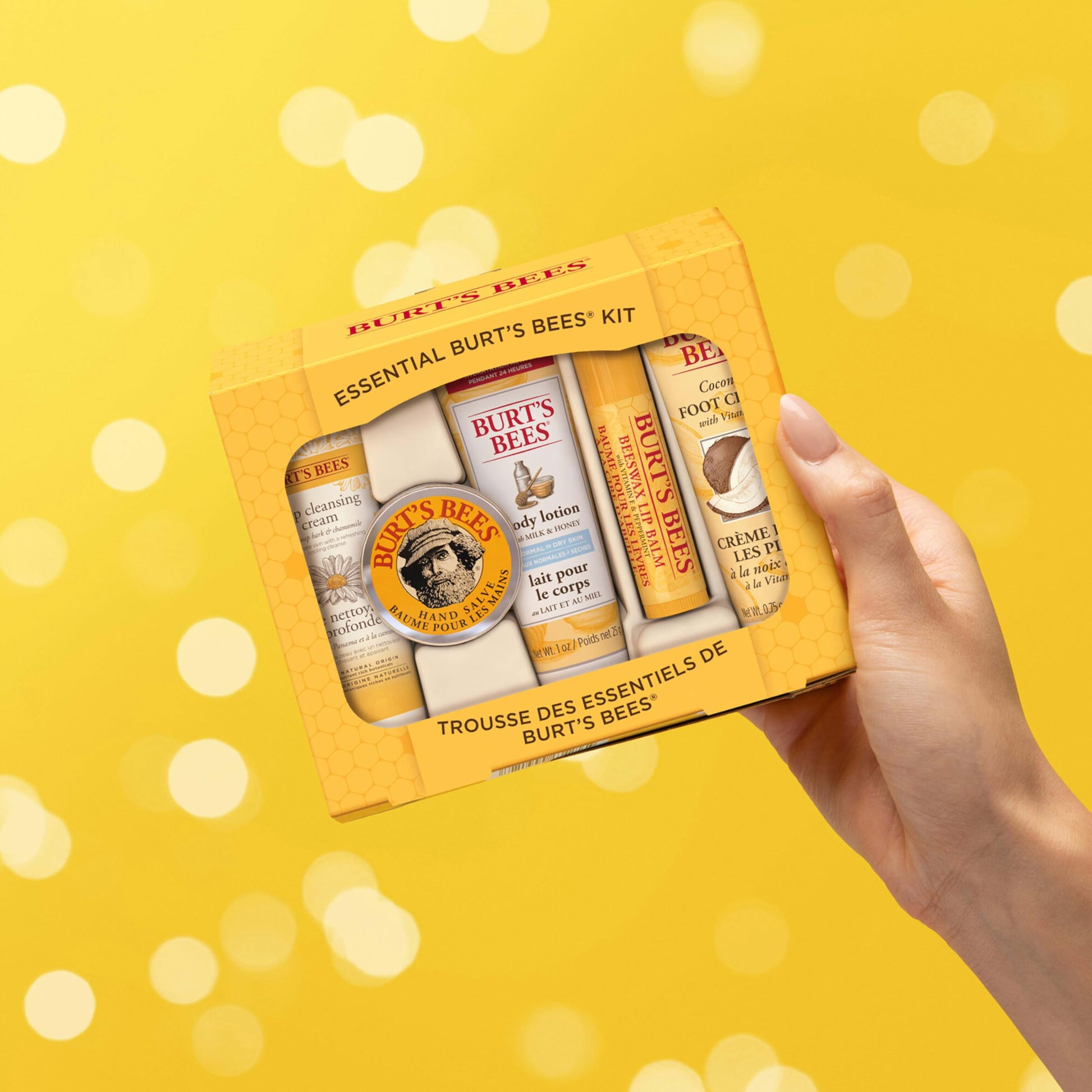Burt's Bees Gifts Ideas - Essential Everyday Beauty Set, 5 Travel Size Products - Deep Cleansing Cream, Hand Salve, Body Lotion, Foot Cream and Lip Balm - Medaid International