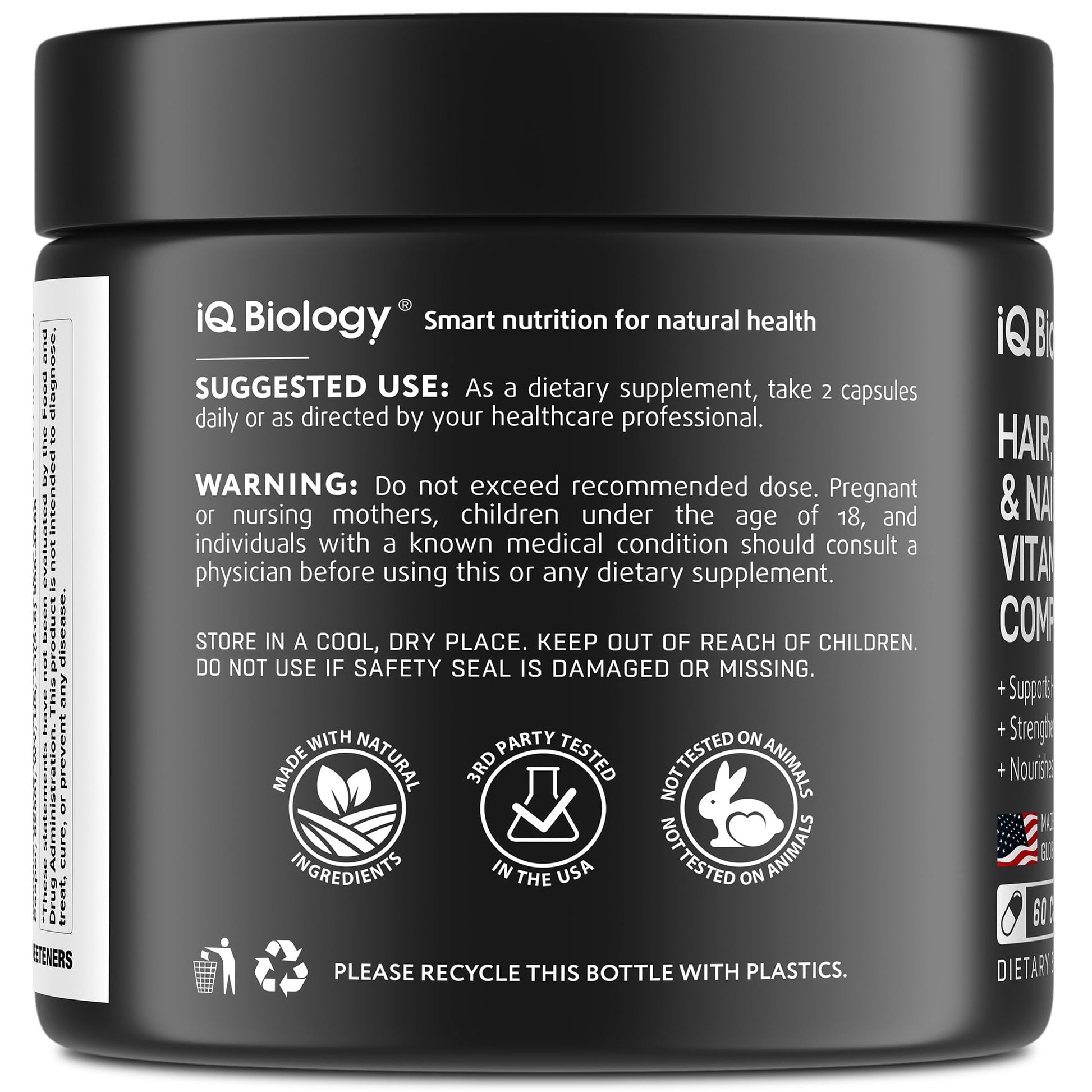 Biotin for Hair Growth Women & Men with Keratin, Collagen Complex 30000 mcg – Capsules for Hair Loss & Stronger Thickness – Skin & Nails Vitamins, Biotin 10000mcg and Collagen Supplements - 60 Pills - Medaid International