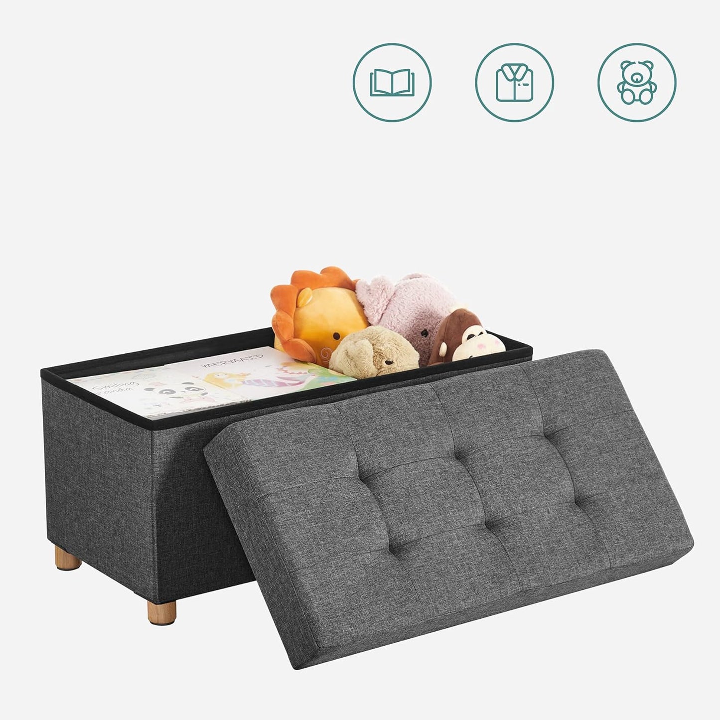 SONGMICS Stool with Footres LSF16GYZ