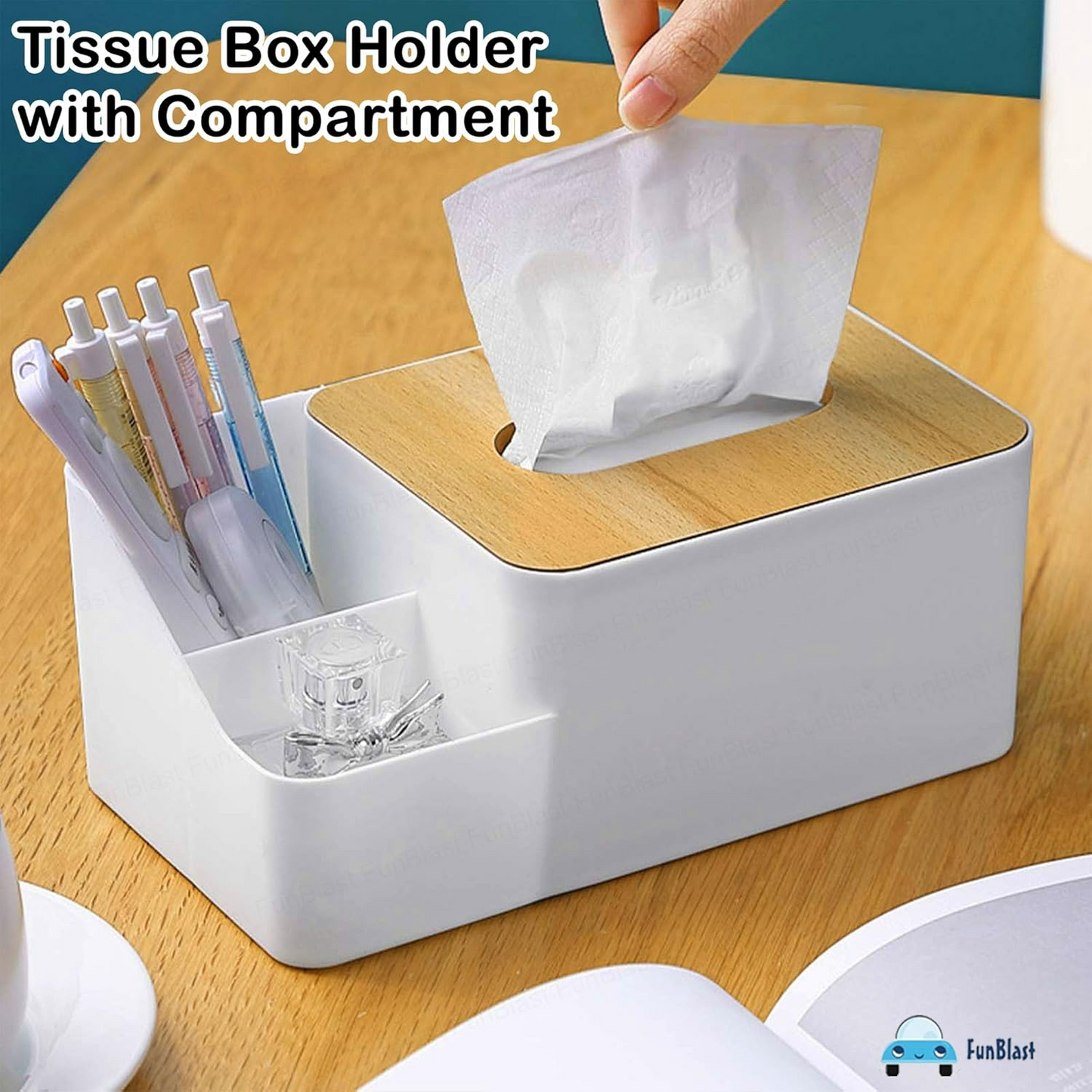 White Tissue Box – Multi-Function Plastic Napkin Holder & Organiser - Medaid International
