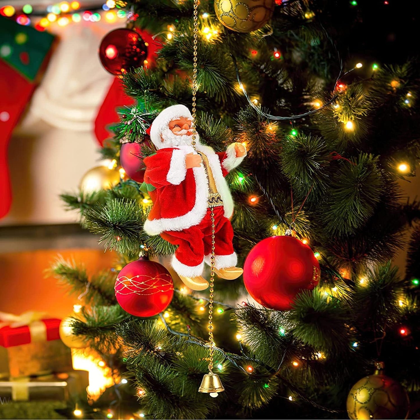 Electric Rope Climbing Santa