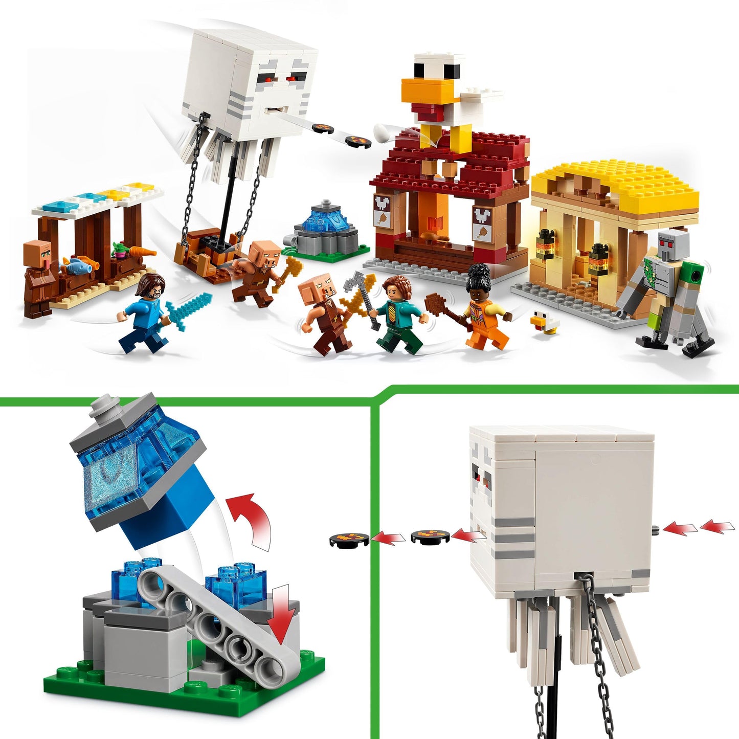 LEGO Minecraft 21273 Gust Village Assault Toy, Birthday Gift, Blocks, Boys, Girls, Children, 10, 11, 12 Years, Elementary School Students, Micra, Minecraft Game, Toy - Medaid International