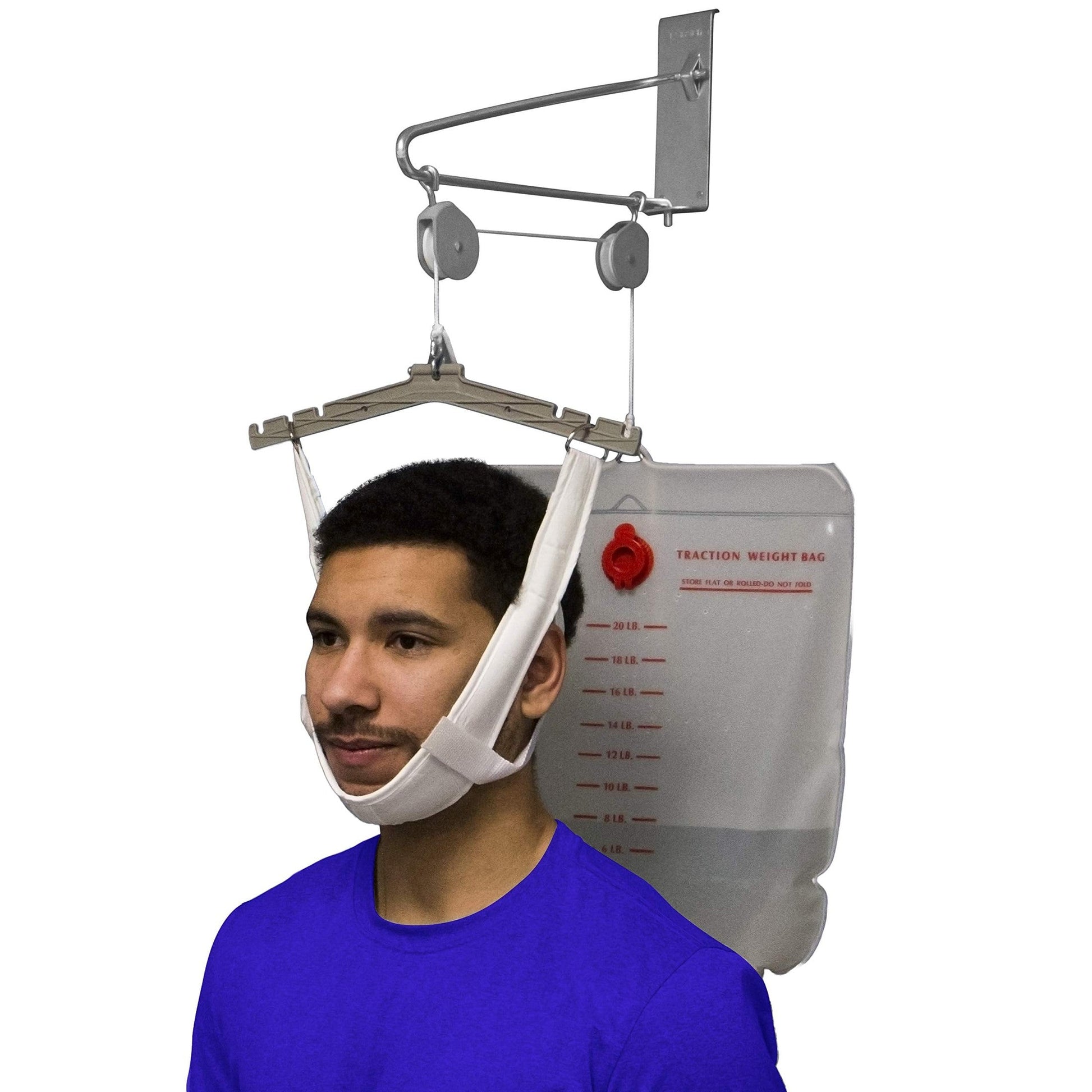 OTC Cervical Traction Kit, Neck Pain Relief, Vertebrae Disk Herniation, Complete Over Door Setup - Medaid International