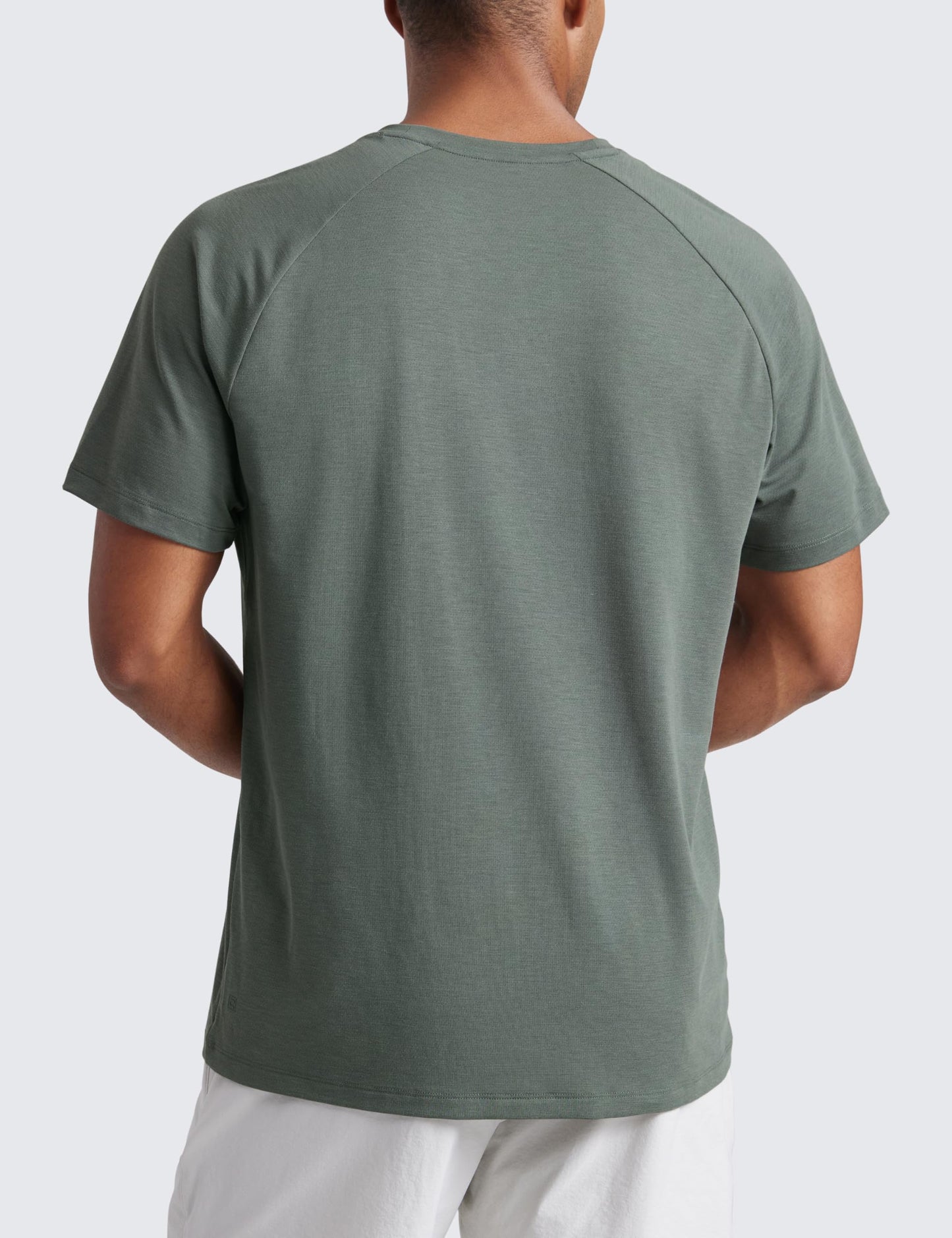 CRZ YOGA Mesh Workout Shirts for Men - Lightweight Breathable T-Shirts Running Athletic Training Short Sleeve Tops Grey Sage Medium - Medaid International
