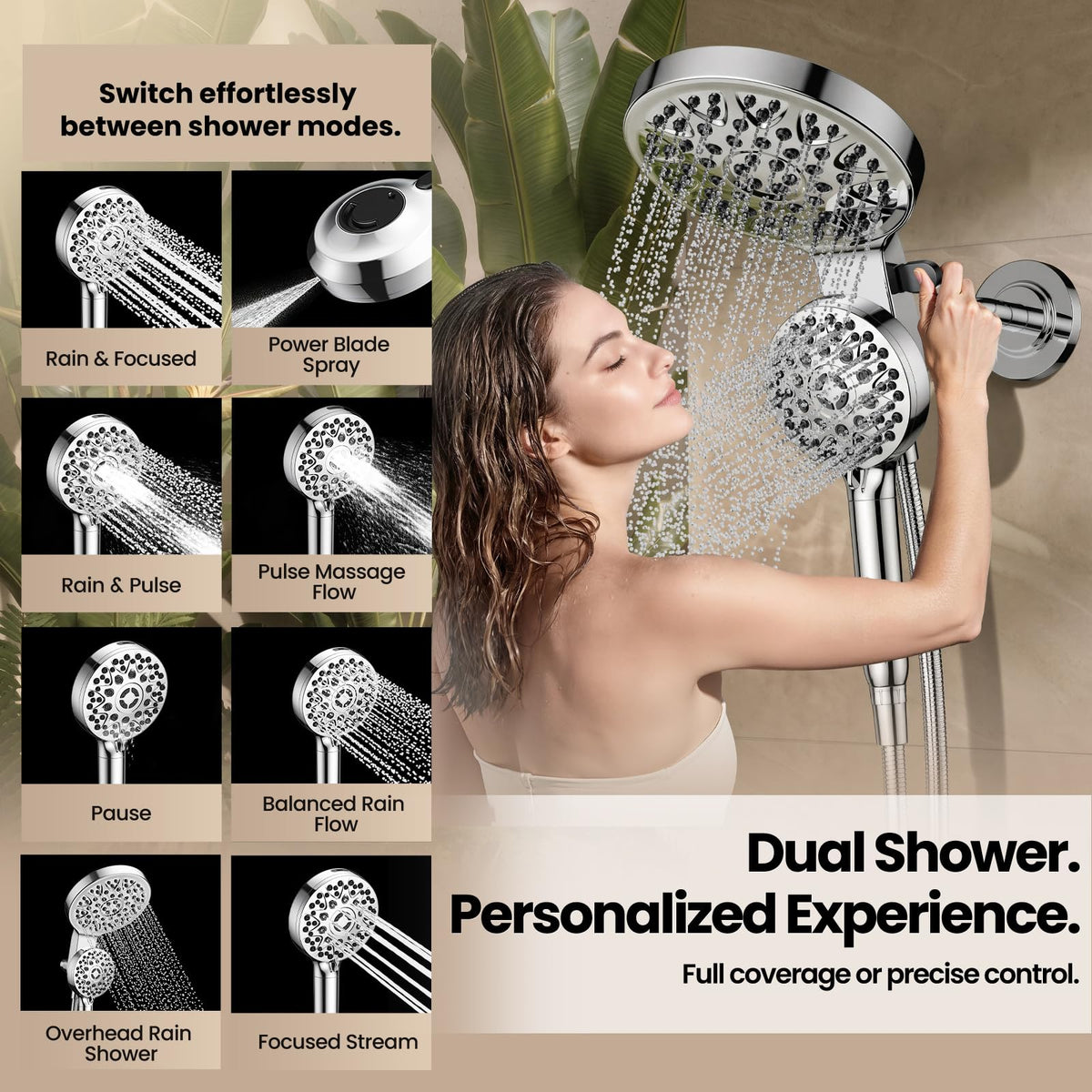 Magnetic Shower Head with Handheld,filtered shower head combo