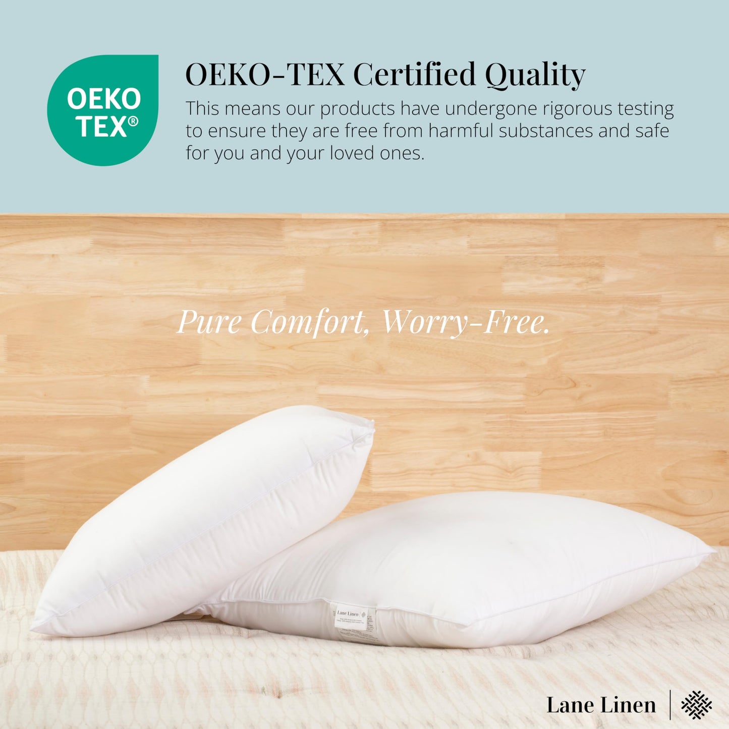 LANE LINEN 16x16 Throw Pillow Insert - Set of 4 White Inserts for Decorative Pillow Covers for Bed, Decorative Pillows for Bed, Couch Pillows, Throw Pillows for Couch - Medaid International