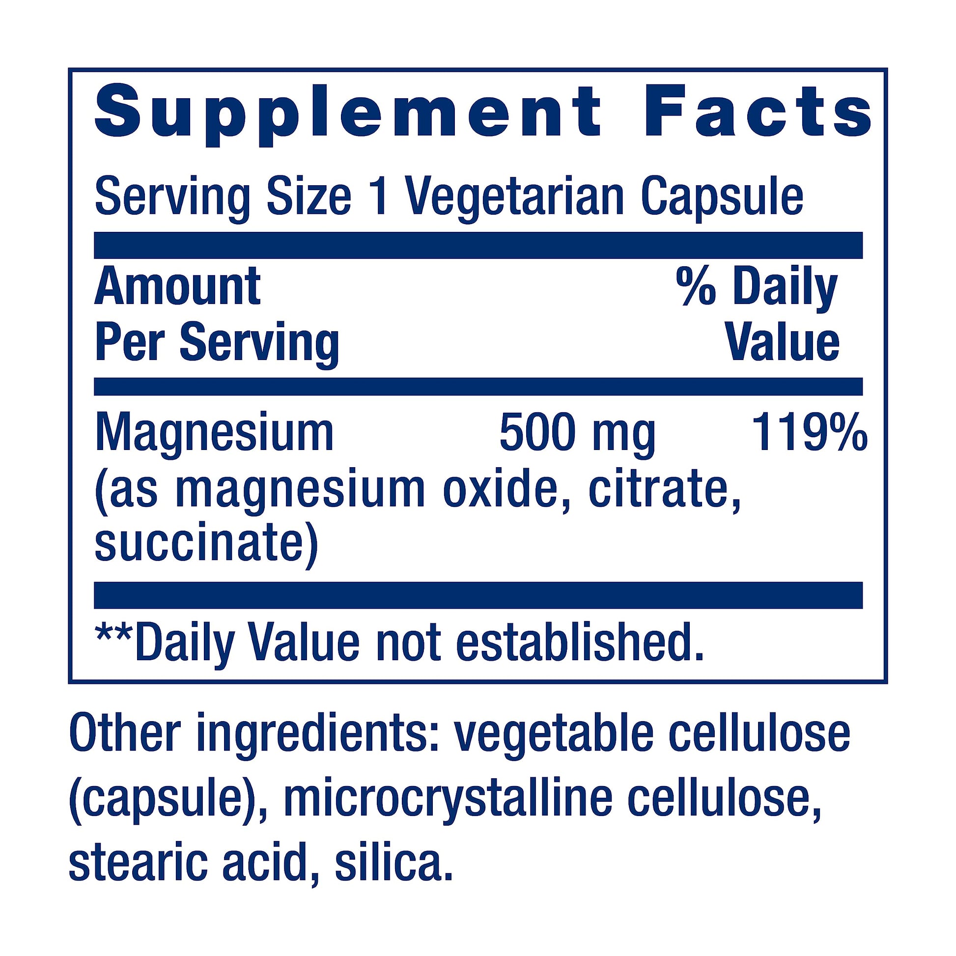 Life Extension Magnesium Caps, 500 mg, Magnesium Oxide, Citrate, and Succinate, Heart Health, Healthy Bones, Metabolism Support, 100 Vegetarian Capsules - Medaid International