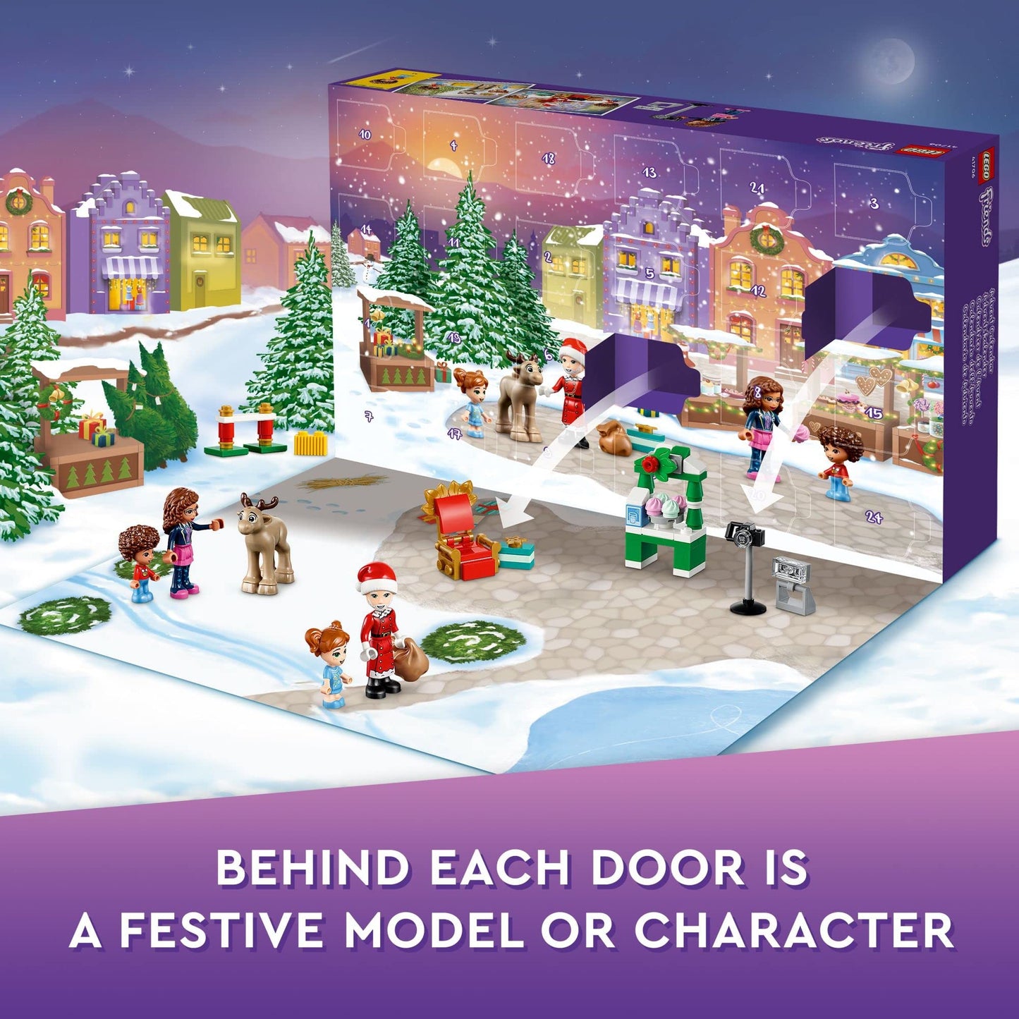 LEGO Friends 2022 Advent Calendar 41706 Building Toy Set; 24 Gifts and Holiday Toys, Including Santa’s Sleigh; for Kids, Boys and Girls, Ages 6+ (312 Pieces) - Medaid International