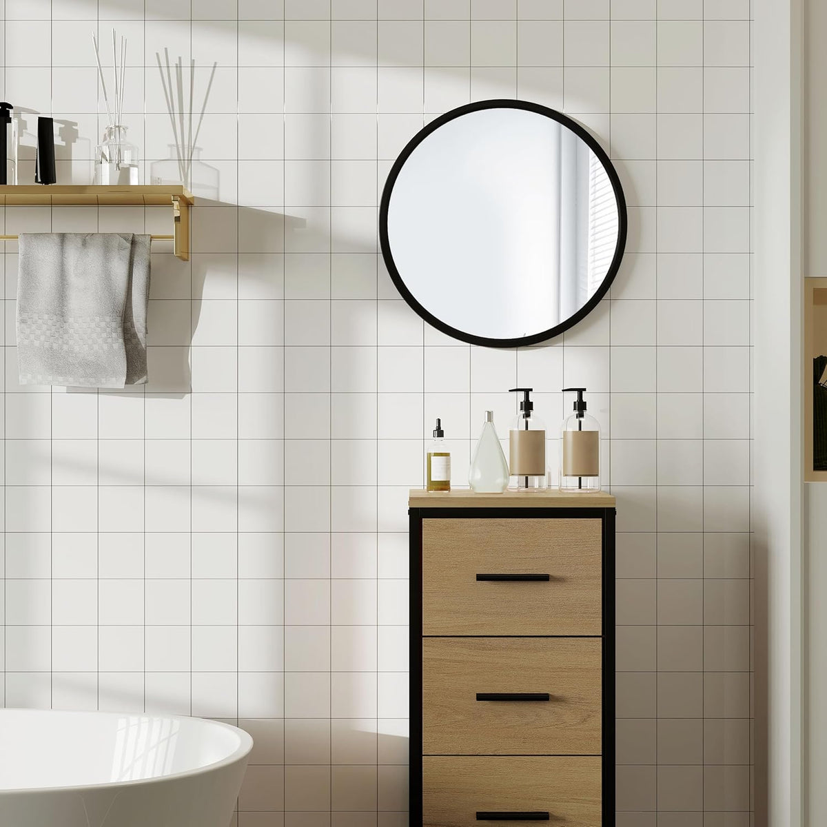 WOLTU Round Wall Mirror MB6094