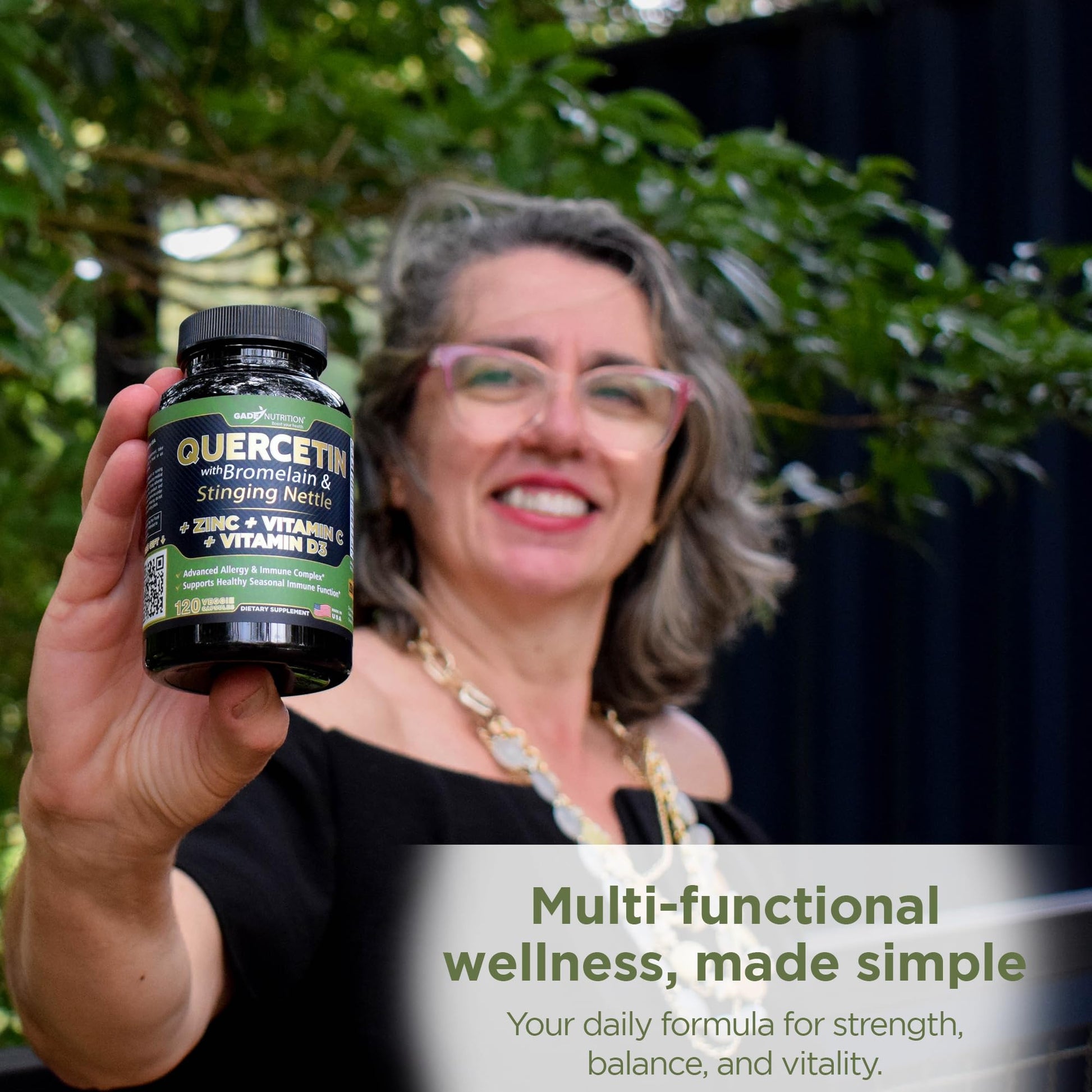 Quercetin with Vitamin C and Zinc - Nettle Quercetin - Quercetin 500mg - Quercetin with Bromelain - Zinc Quercetin + Vitamin D3 - 120 Veggie Caps - (Non-GMO, Gluten-Free, Vegan) - 2 Month Supply - Medaid International