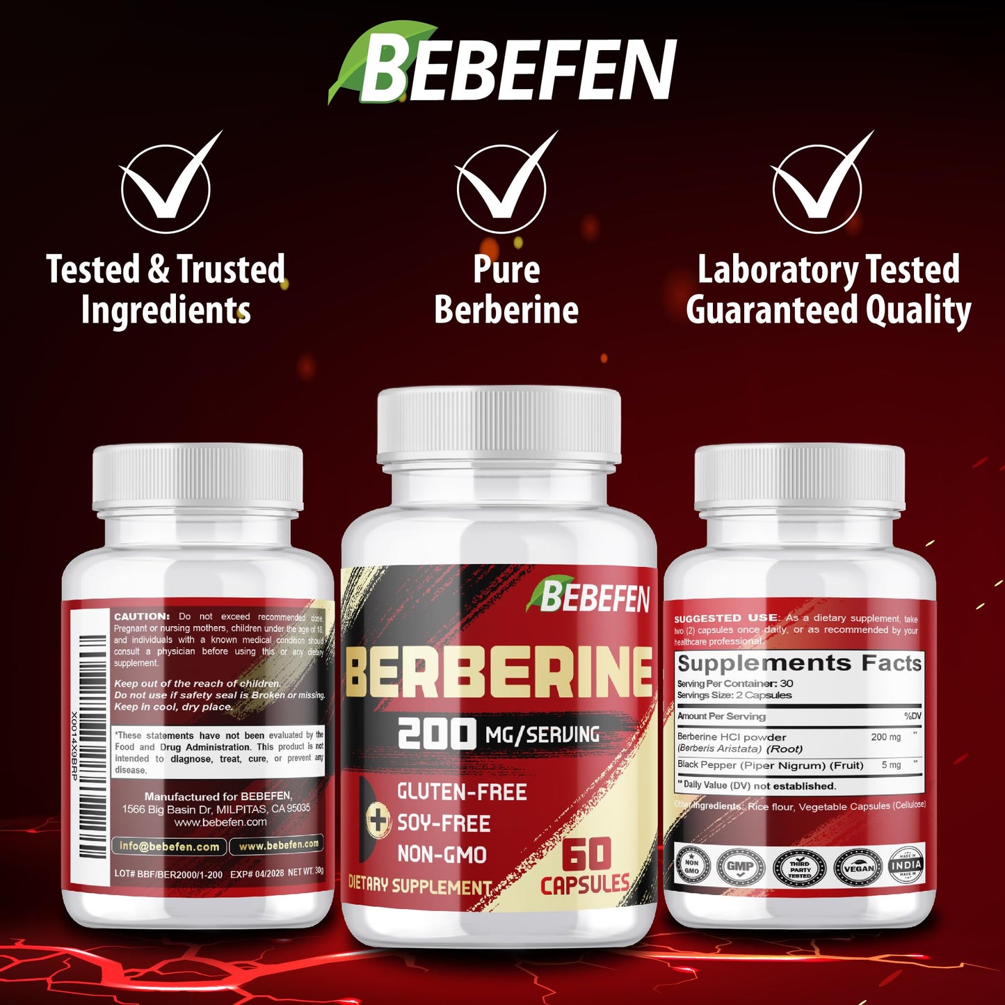 Berberine HCL Supplement 2000mg - Supports Immune System, Cardiovascular Health - Non GMO | Gluten Free - Medaid International