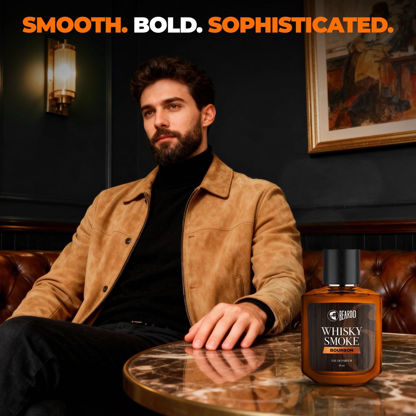 Beardo BOURBON Whisky Smoke Perfume for men, 50ml | Oriental, Woody, Leathery | Long Lasting Mens Perfume | Best Date Night Fragrance Body Spray for Men |Valentines day gift for husband | Gift for - Medaid International