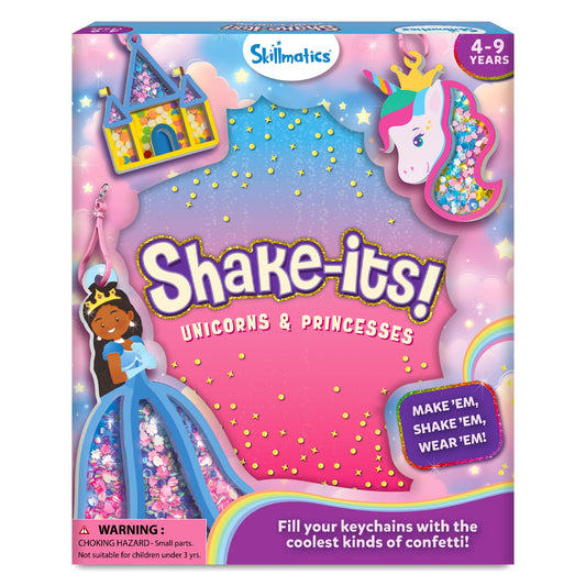 Skillmatics Shake-its – Unicorns & Princesses, Glitter Craft Kit for Kids