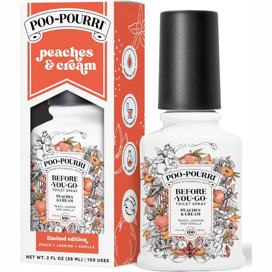 Poo-Pourri Before-You-Go Toilet Spray, Peaches & Cream, 2 Fl Oz - Peach, Jasmine and Vanilla