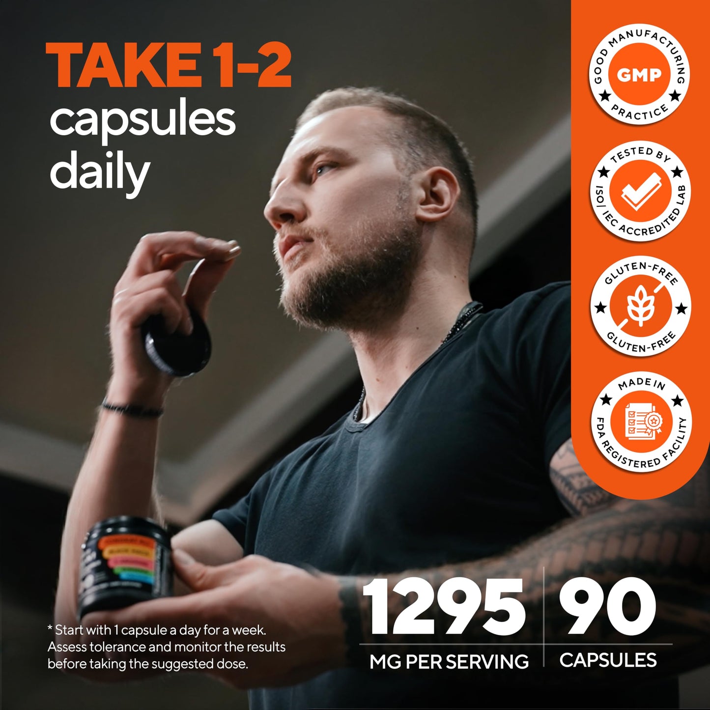 VitaUp Tongkat Ali for Men 20 in 1 with Astragalus - USA Made Mens Supplement Complex with Black Maca Root, L-Arginine, Ginseng, Calcium, Astragalus for Normal Strength & Endurance Support - 90 Caps - Medaid International