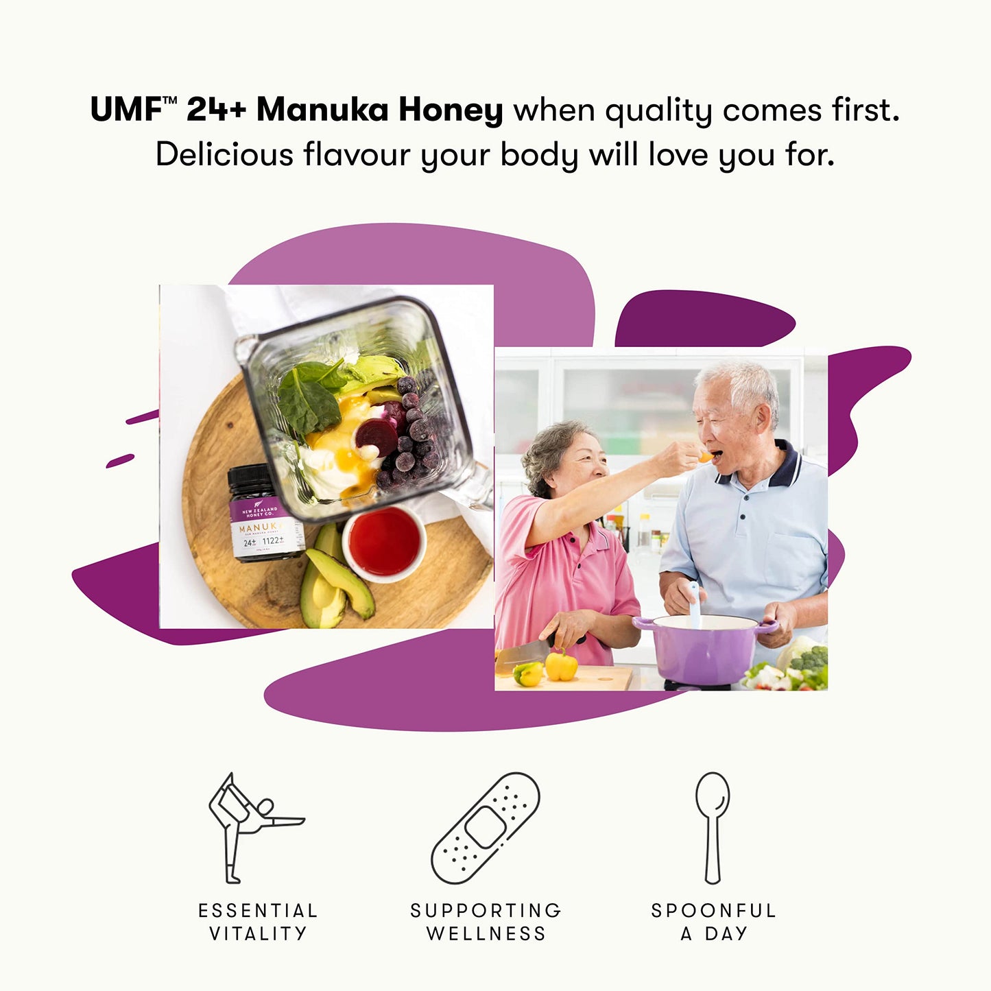 New Zealand Honey Co. Raw Manuka Honey UMF 24+ / MGO 1122+, UMF Certified / 8.8oz - Medaid International