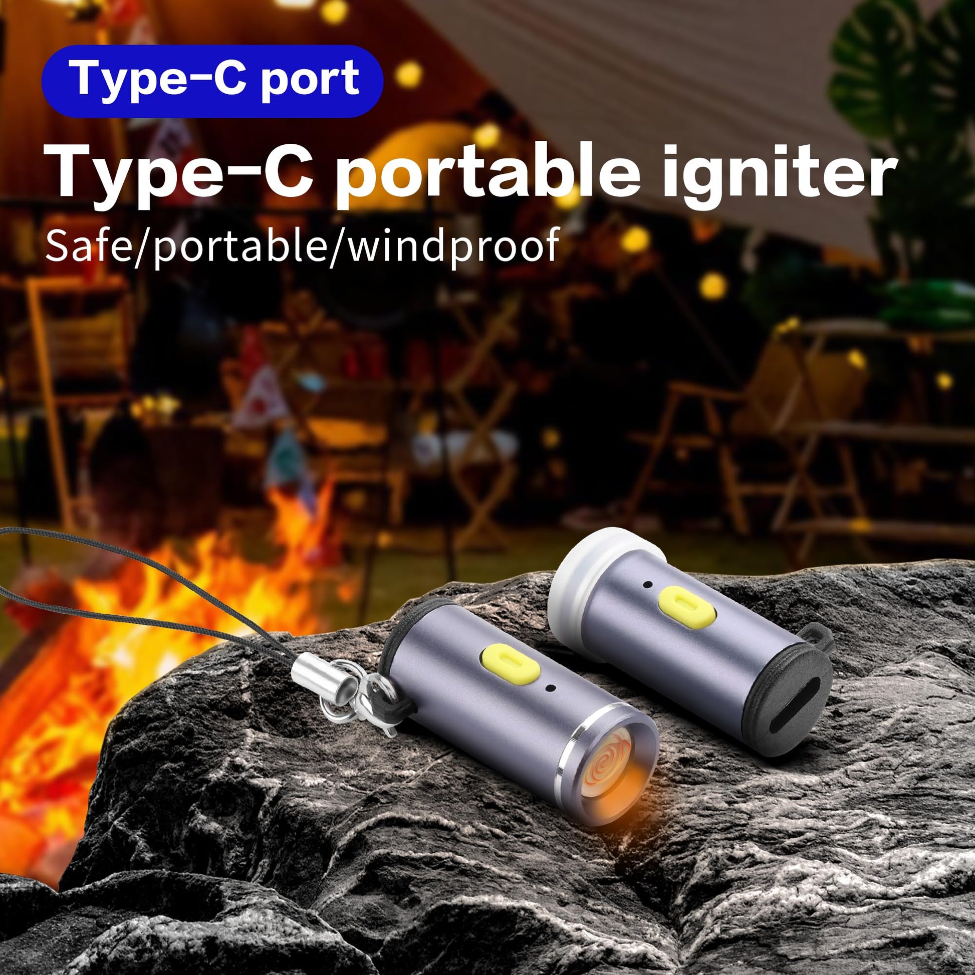 YAODHAOD Electric Lighter USB C, Windproof Flameless Lighter,Type C Mini Portable Electric Lighter Suitable for USB Type C Device Chargers, Power Banks（2PCS） (Purple) - Medaid International