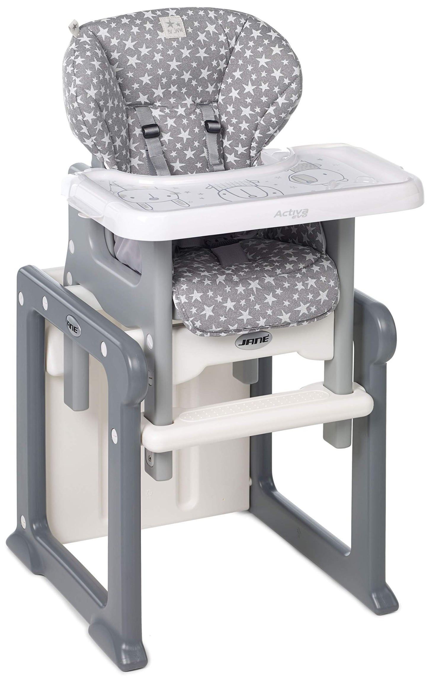 Jane - Trona Activa High Chair - Grey Stars T01