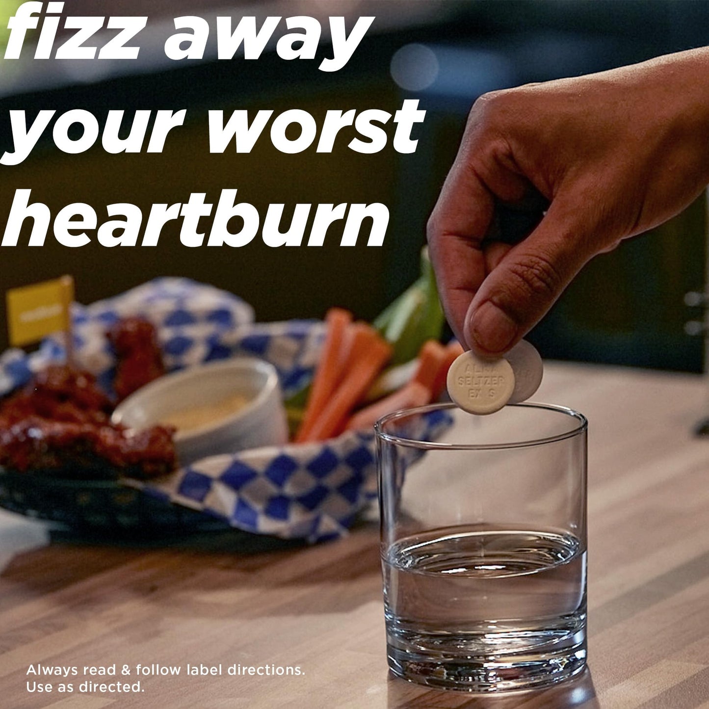 ALKA-SELTZER® Heartburn Relief, Extra Strength Antacid & Pain Relief Tablets