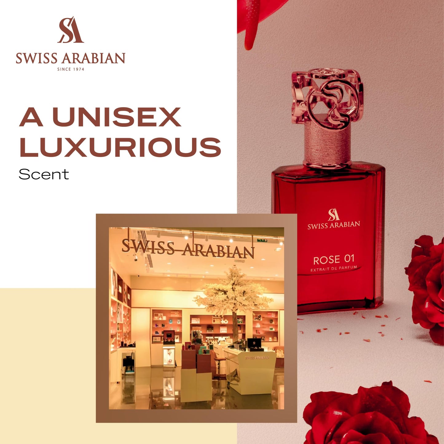 Swiss Arabian Rose 01 - Luxury Products From Dubai - Long Lasting, Addictive Personal EDP Spray Fragrance - Seductive Signature Aroma - 1.7 Oz - Medaid International
