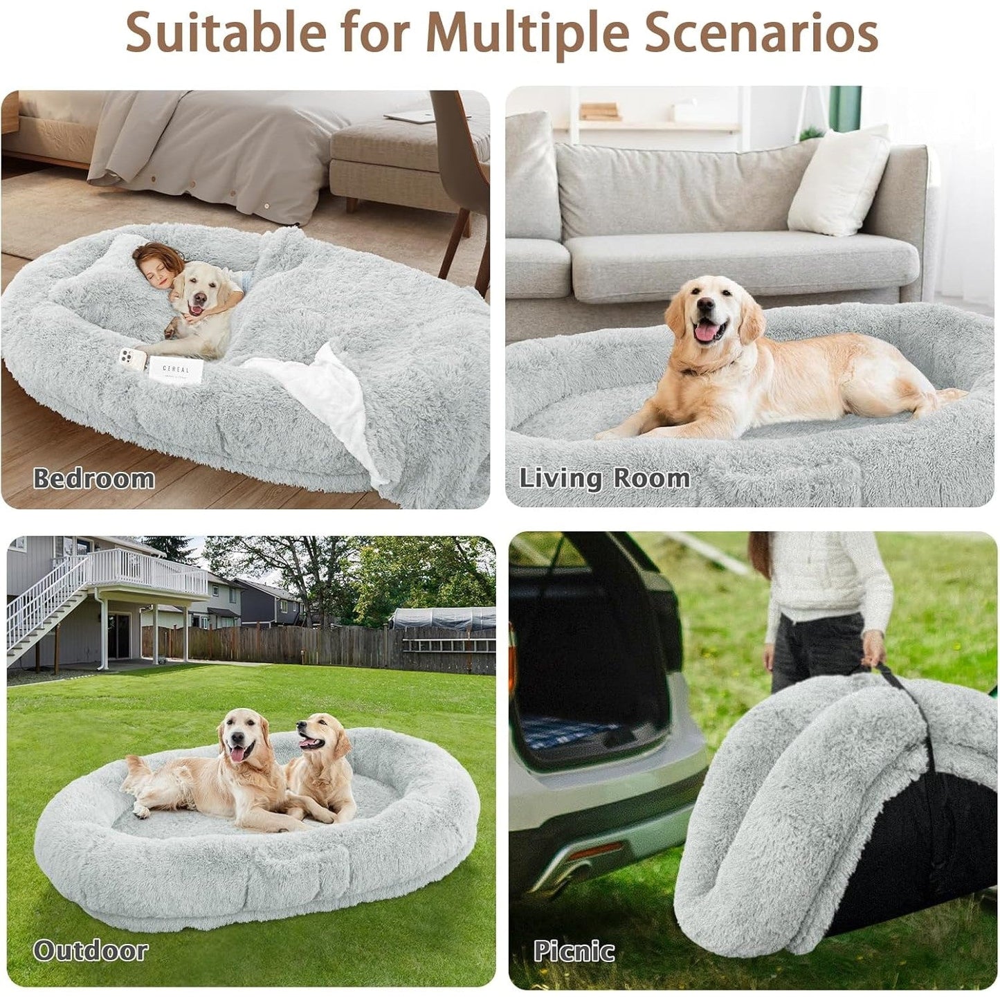 Human Dog Bed with Blanket