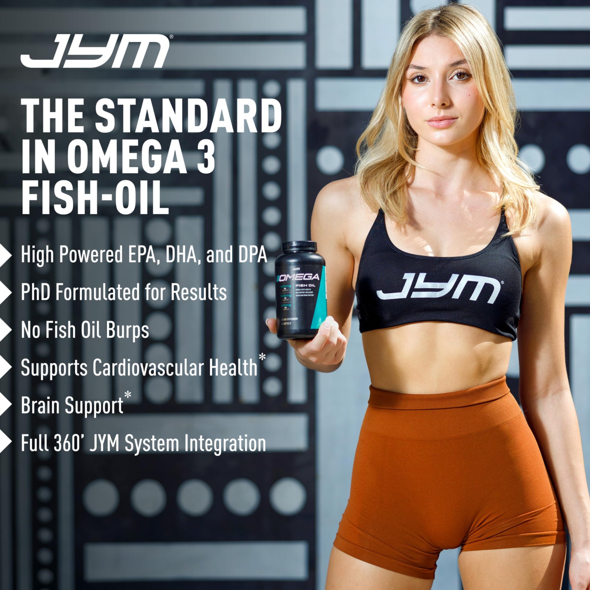 JYM Supplement Science Omega JYM Fish Oil 2800mg, High Potency Omega 3, EPA, DHA, DPA for Brain, Heart, & Joint Support 120 Soft Gels - Medaid International